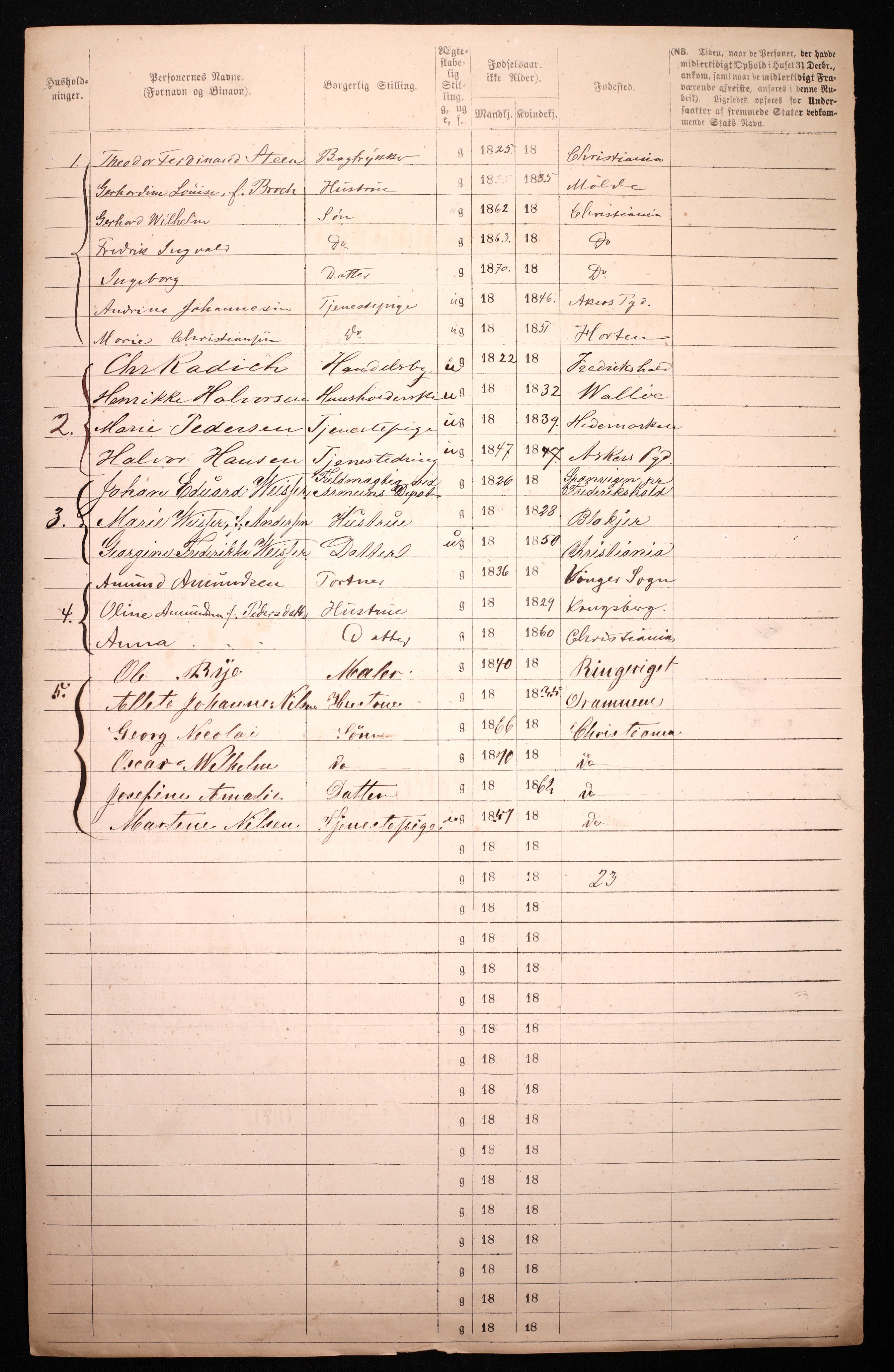 RA, 1870 census for 0301 Kristiania, 1870, p. 3129