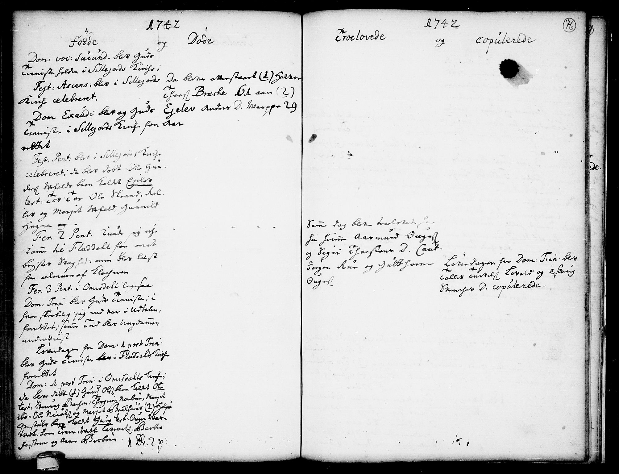 Seljord kirkebøker, SAKO/A-20/F/Fa/L0005: Parish register (official) no. I 5, 1737-1743, p. 76