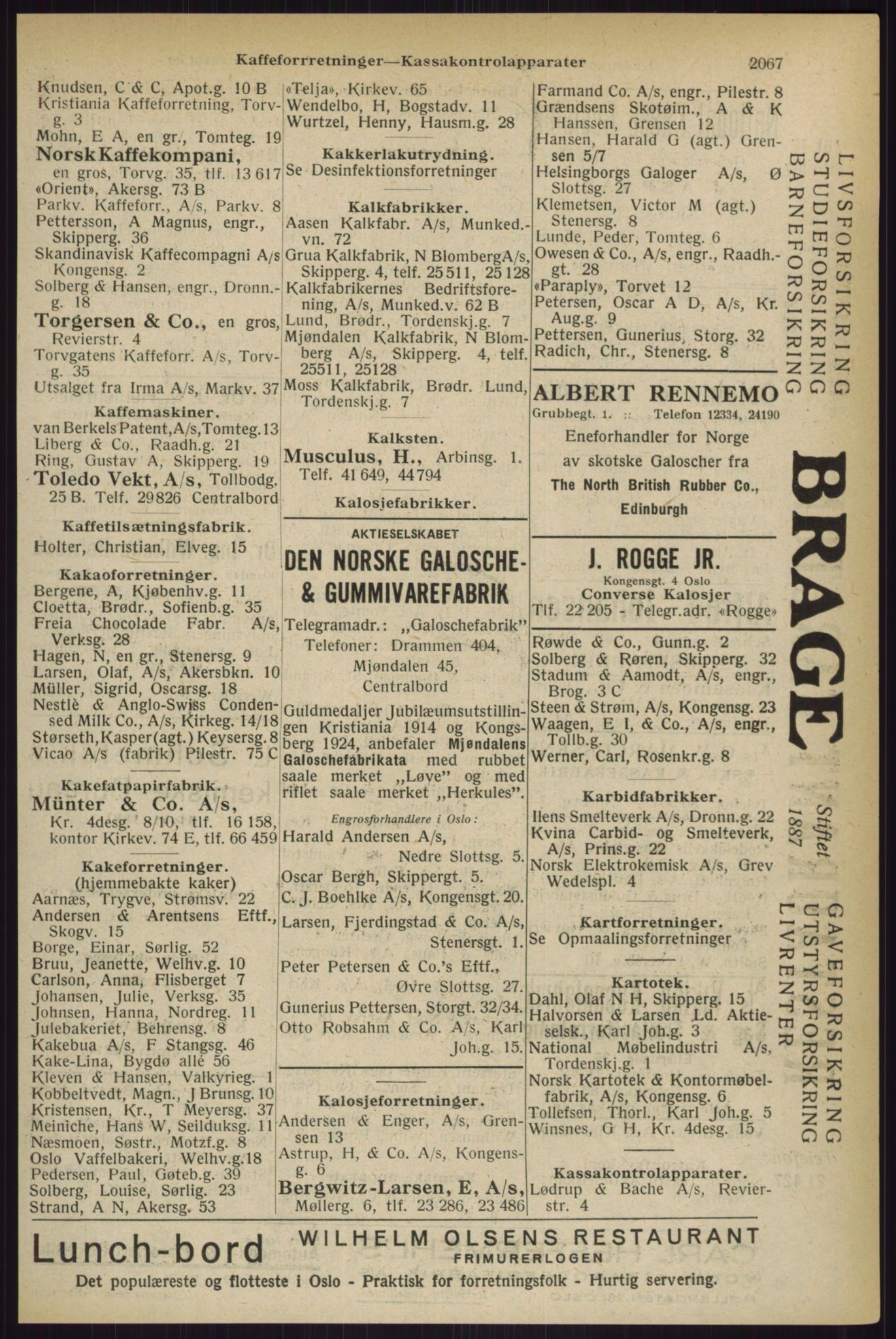 Kristiania/Oslo adressebok, PUBL/-, 1927, p. 2067