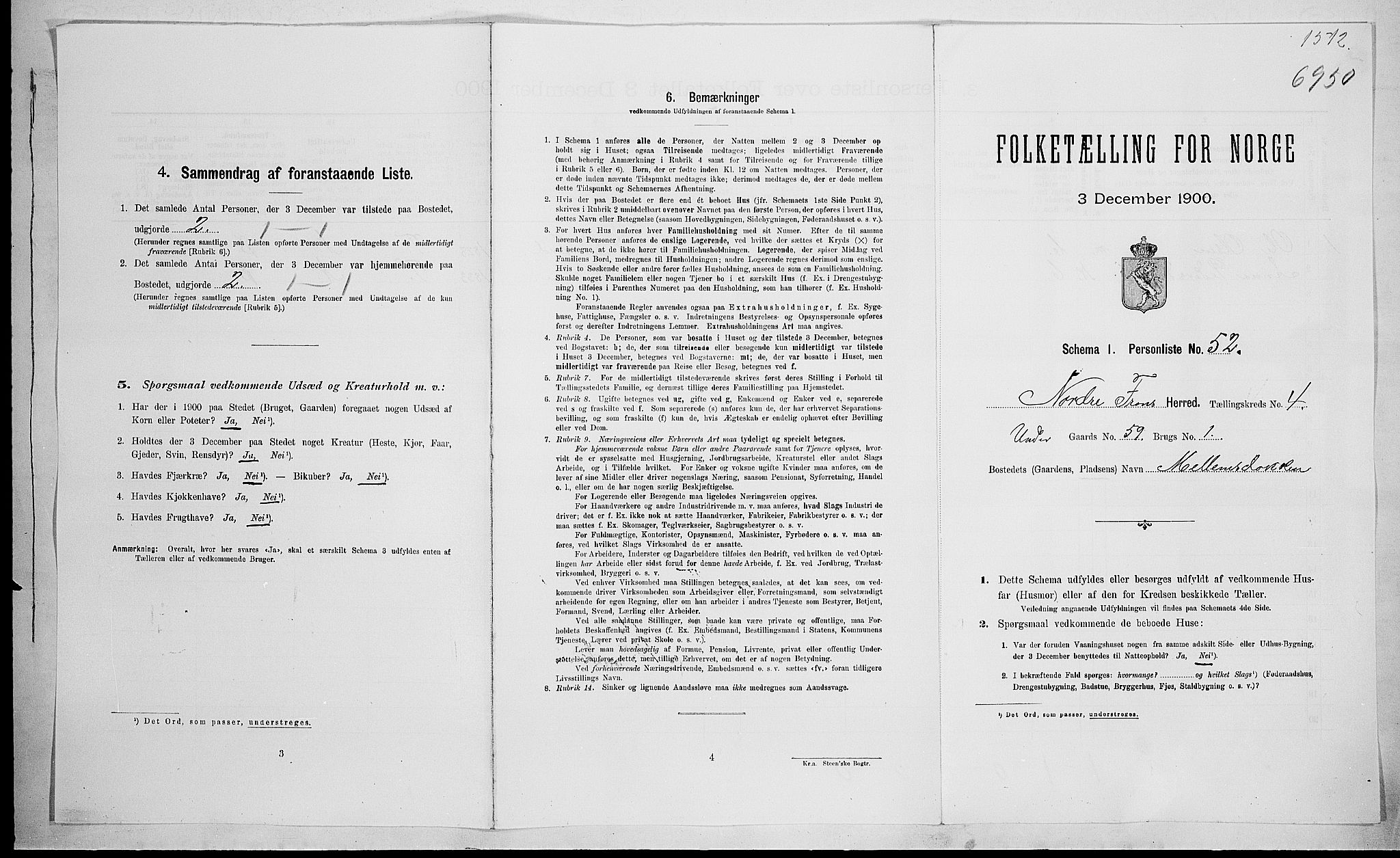 SAH, 1900 census for Nord-Fron, 1900, p. 69