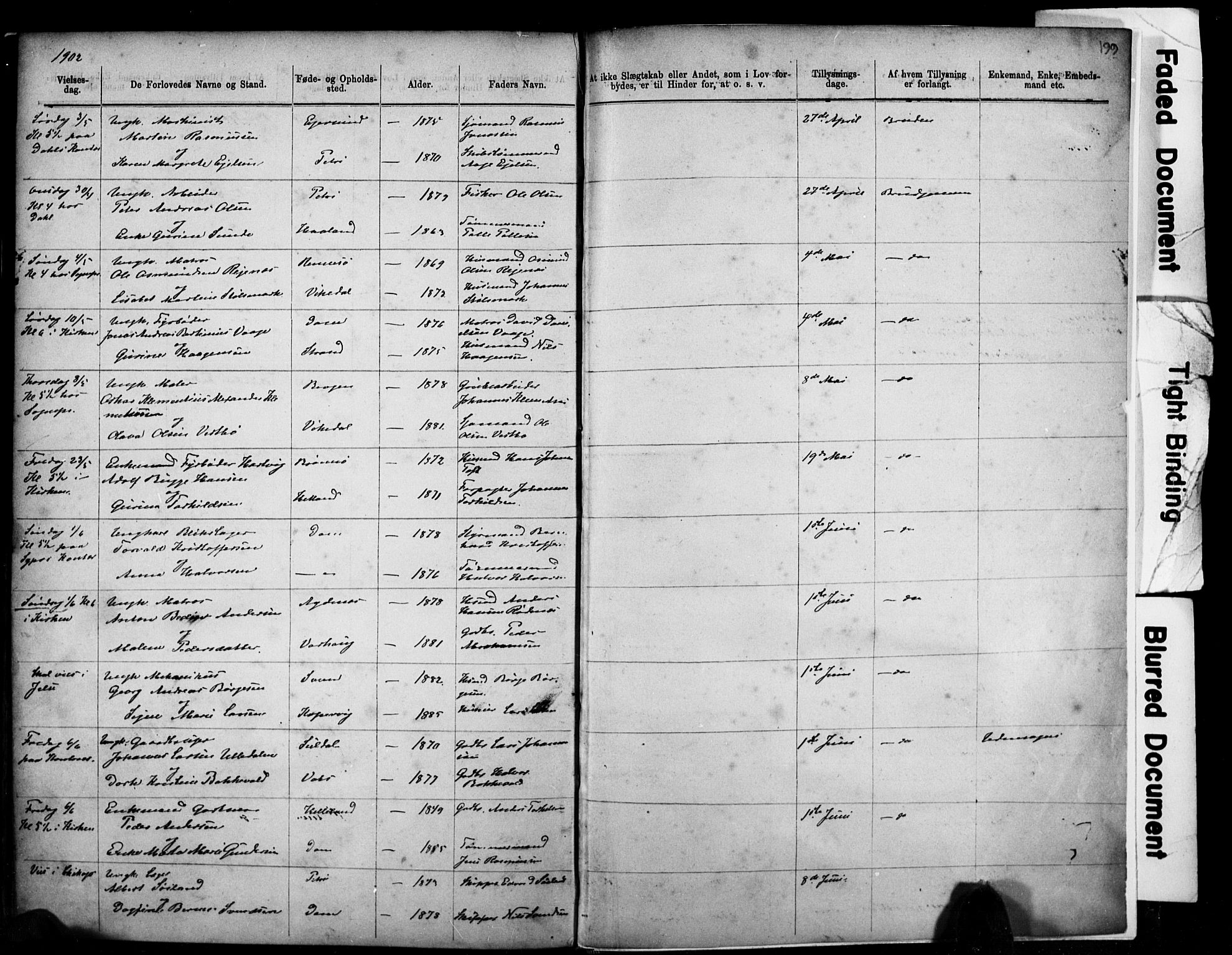 Domkirken sokneprestkontor, AV/SAST-A-101812/001/30/30BB/L0014: Parish register (copy) no. B 14, 1875-1902, p. 199