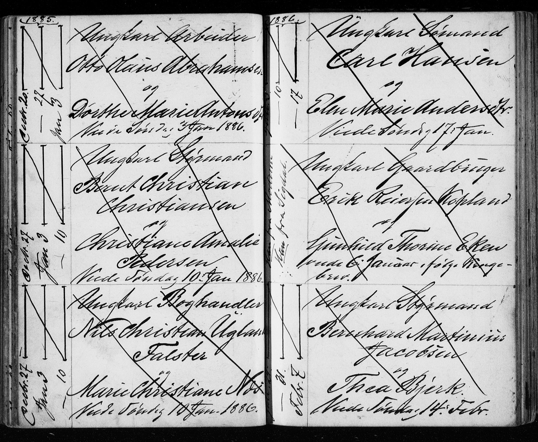 Bragernes kirkebøker, AV/SAKO-A-6/H/Ha/L0006: Banns register no. 6, 1873-1896
