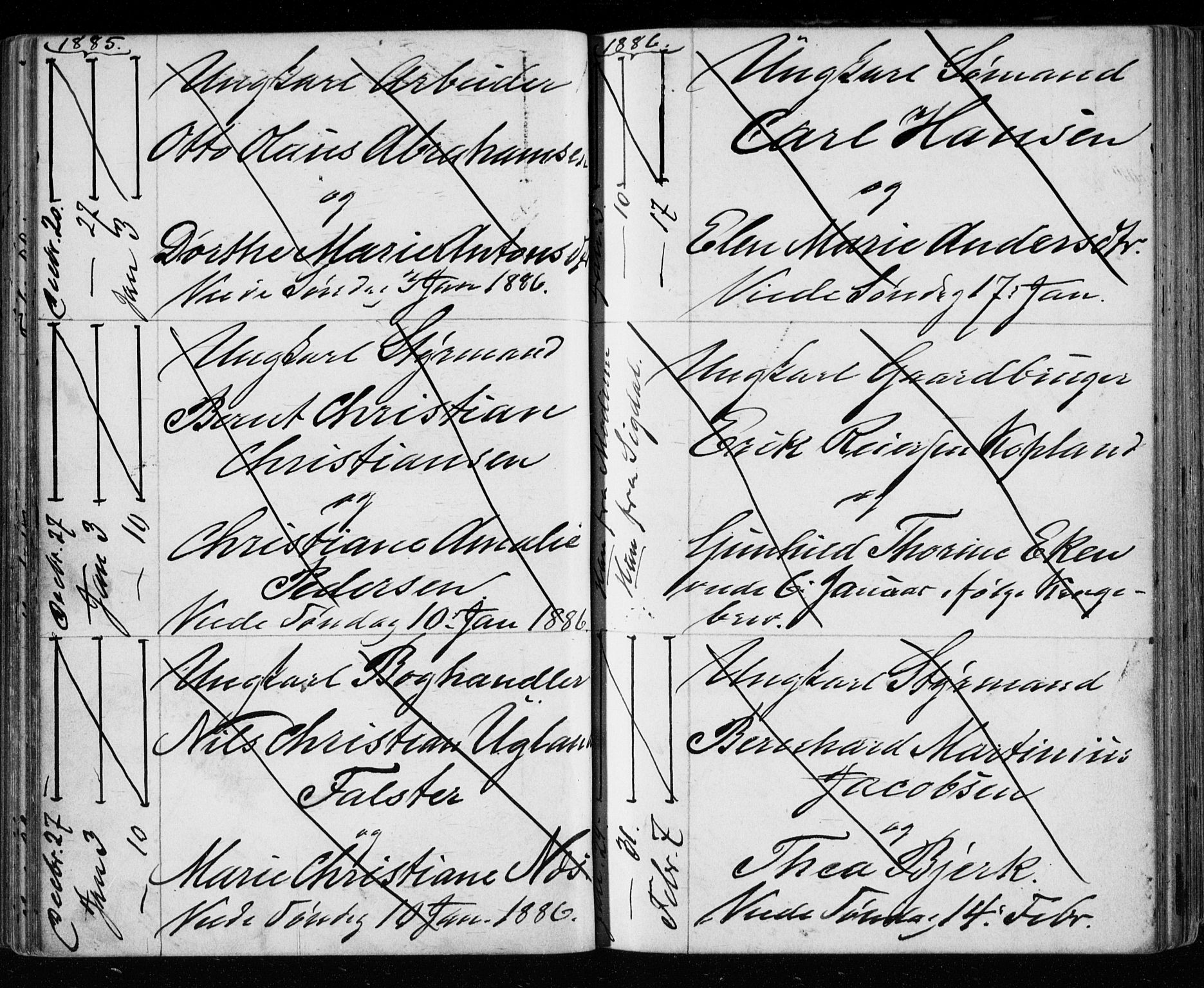 Bragernes kirkebøker, SAKO/A-6/H/Ha/L0006: Banns register no. 6, 1873-1896