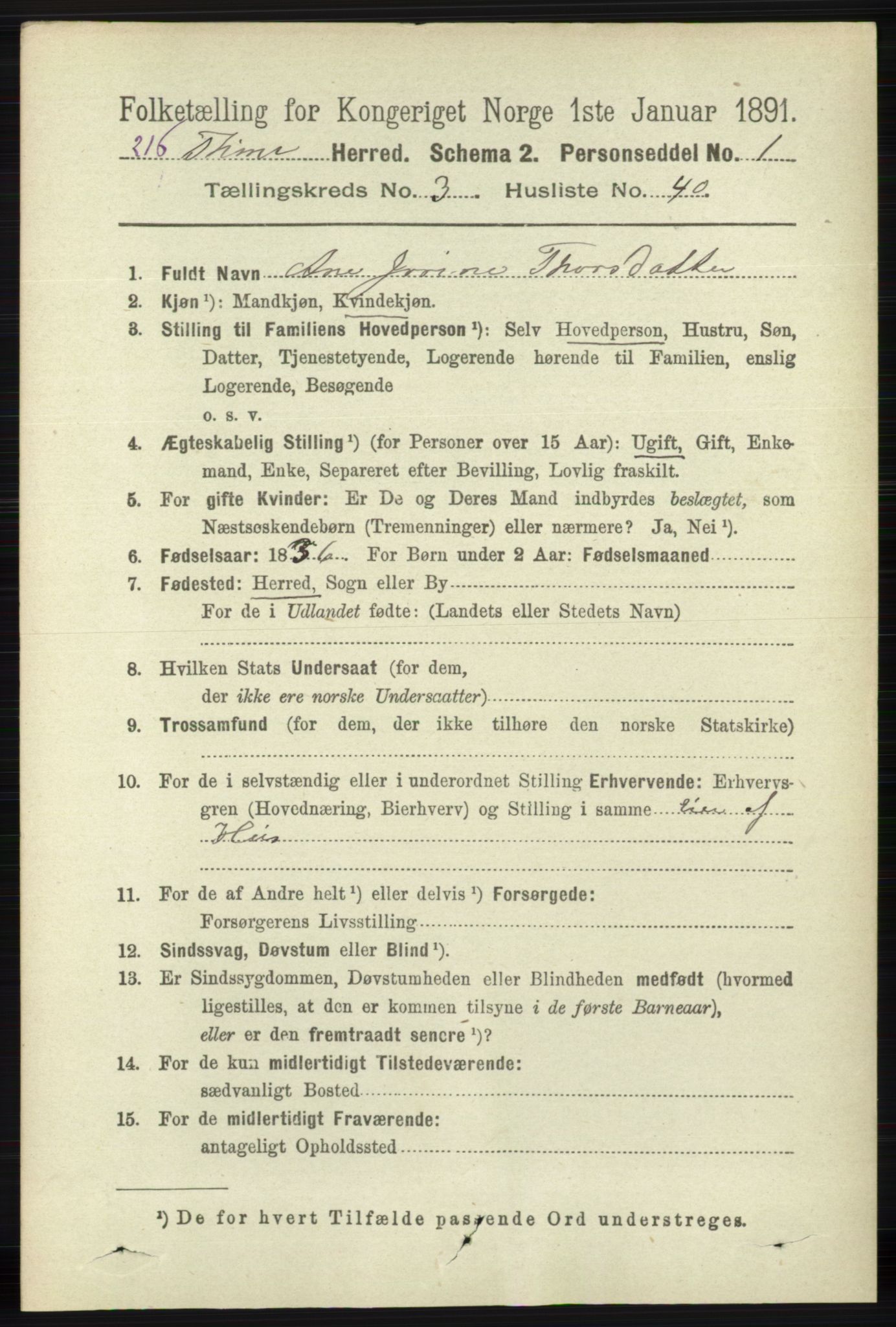 RA, 1891 census for 1121 Time, 1891, p. 1295