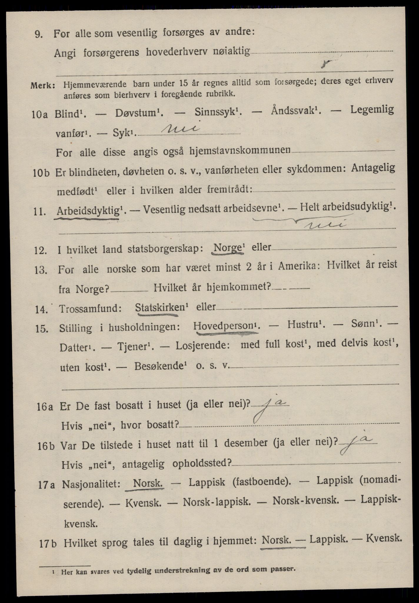 SAT, 1920 census for Fillan, 1920, p. 1461