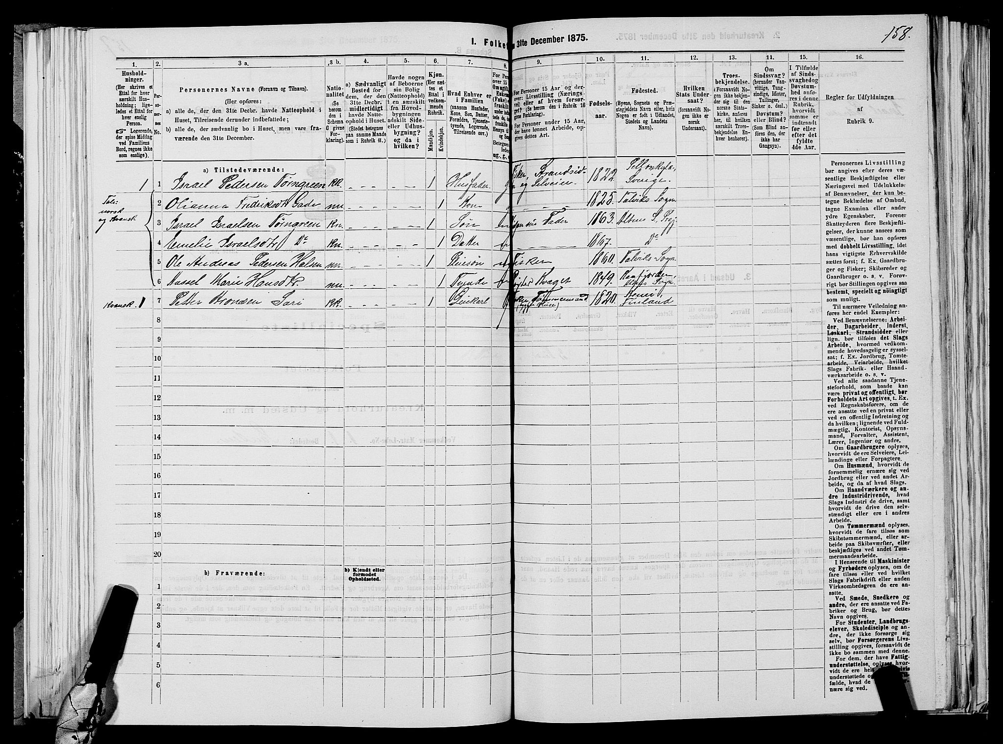 SATØ, 1875 census for 2012P Alta, 1875, p. 2158