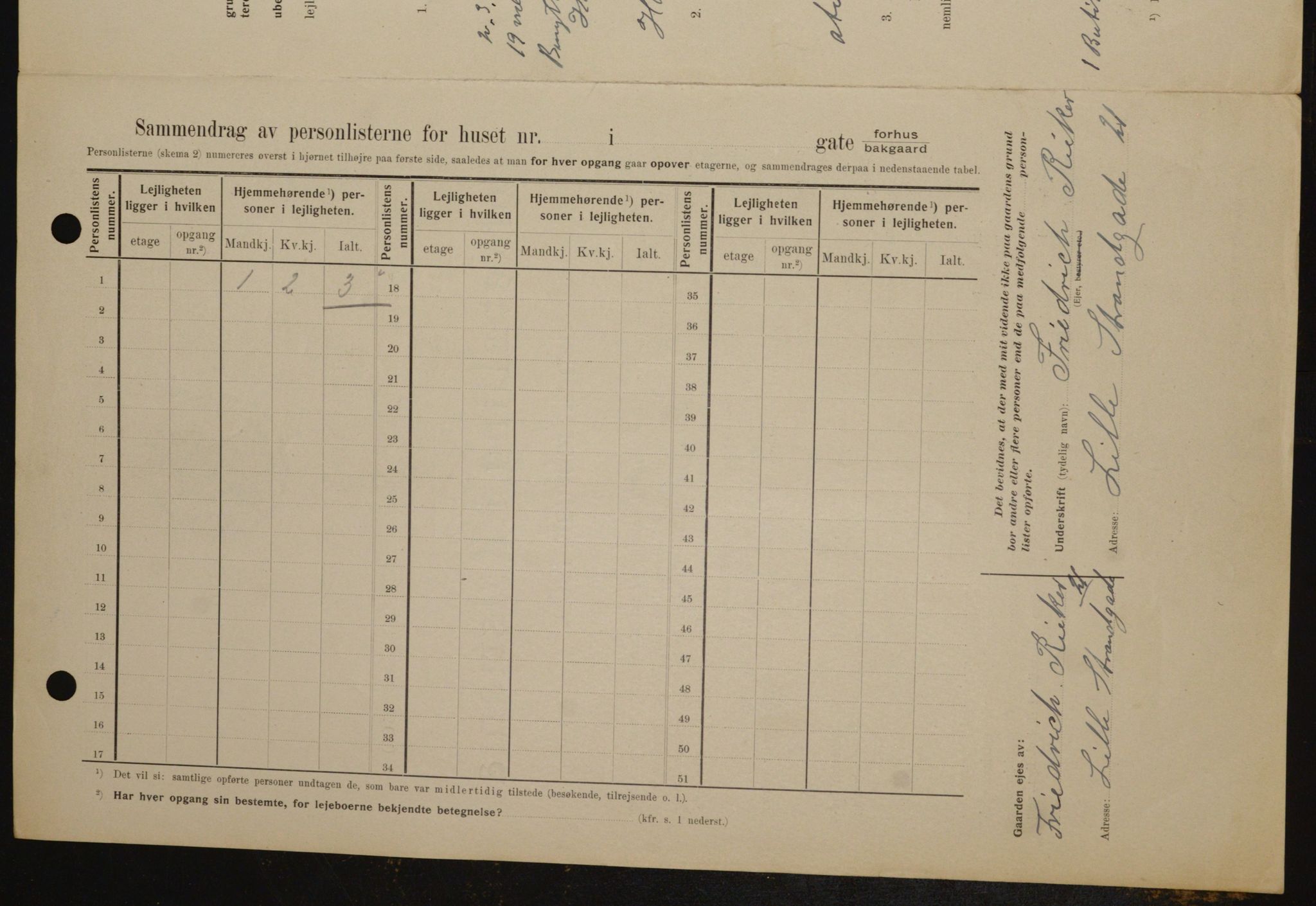 OBA, Municipal Census 1909 for Kristiania, 1909, p. 93810