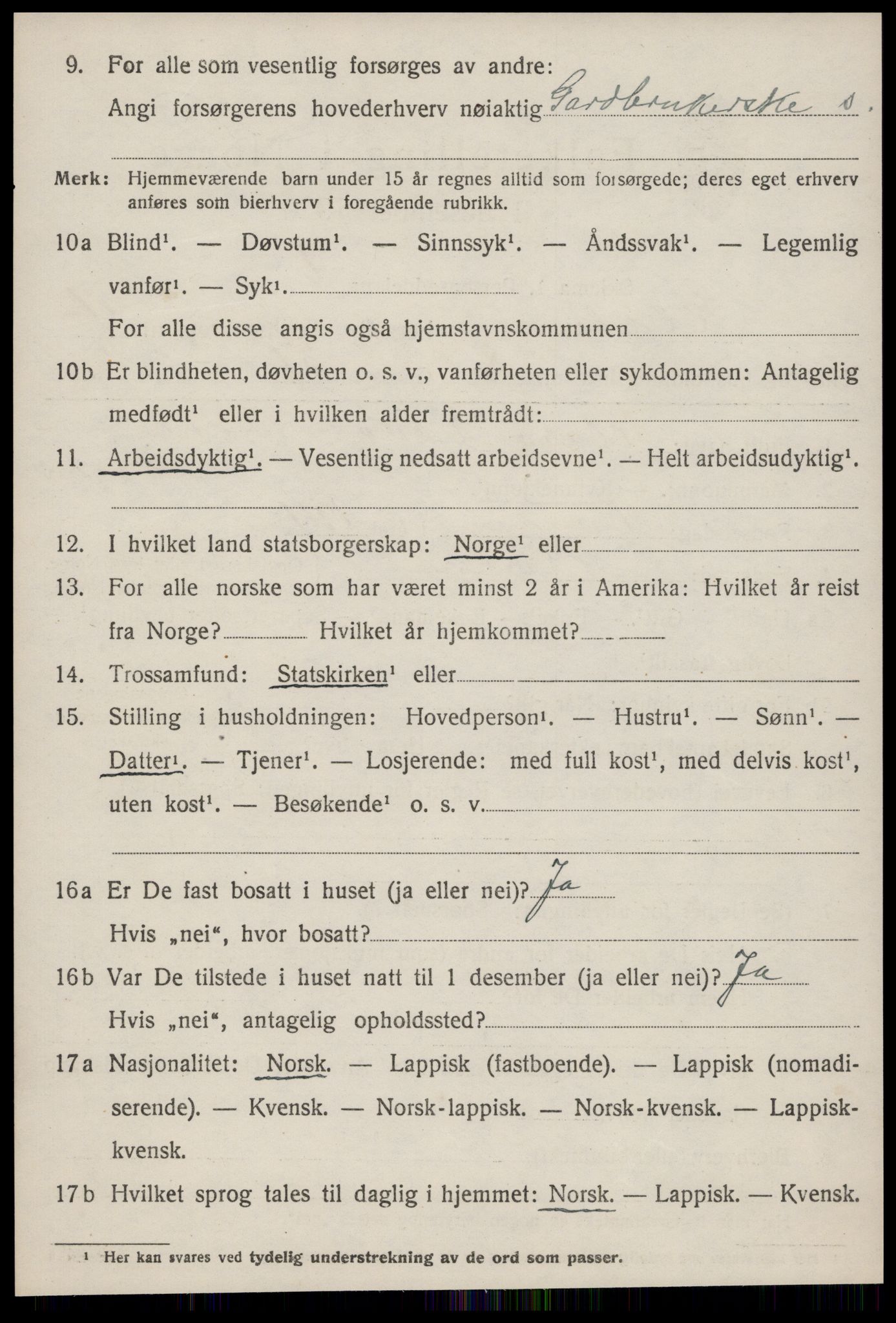 SAT, 1920 census for Klæbu, 1920, p. 2163