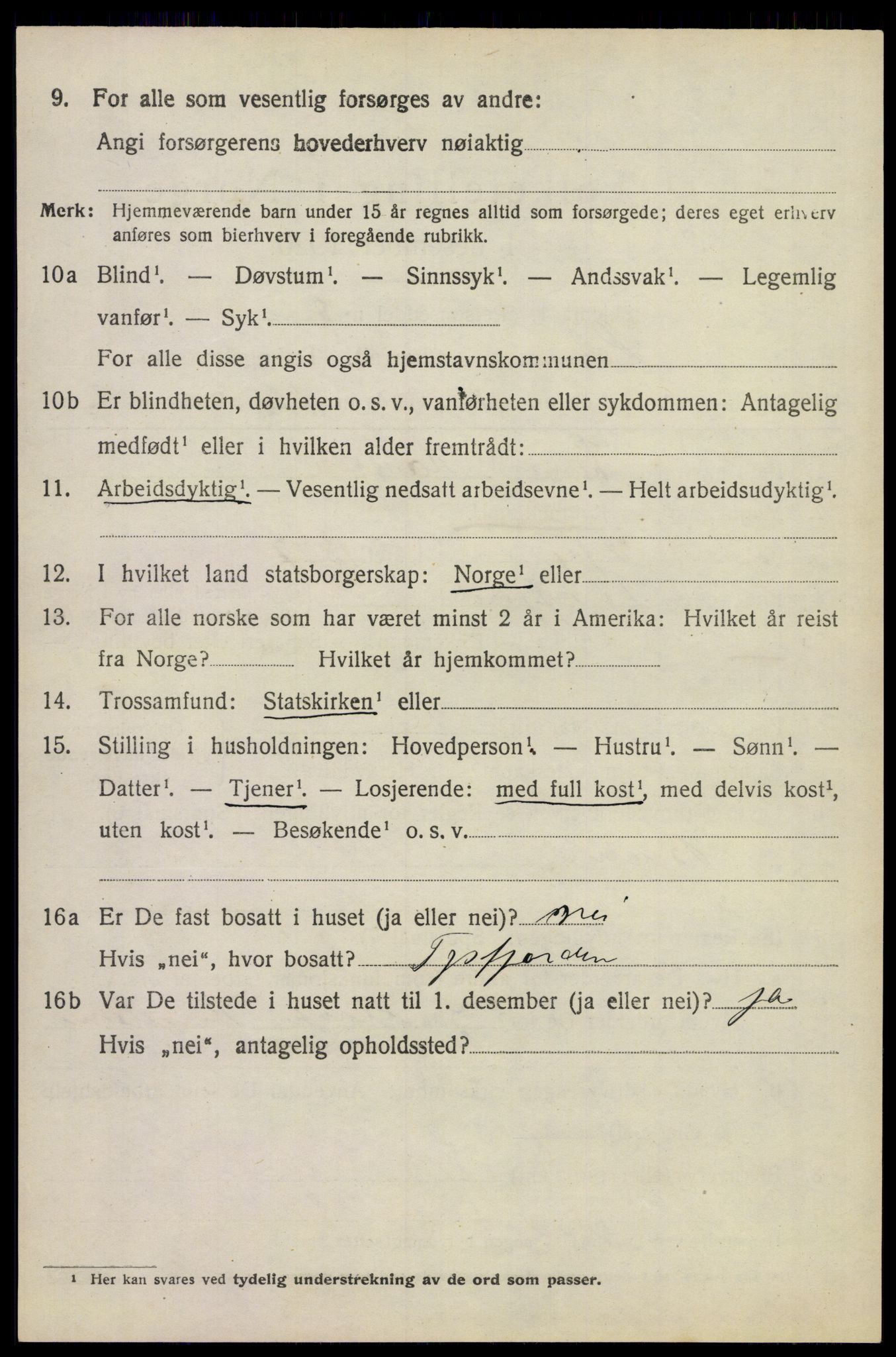 SAKO, 1920 census for Sem, 1920, p. 12988