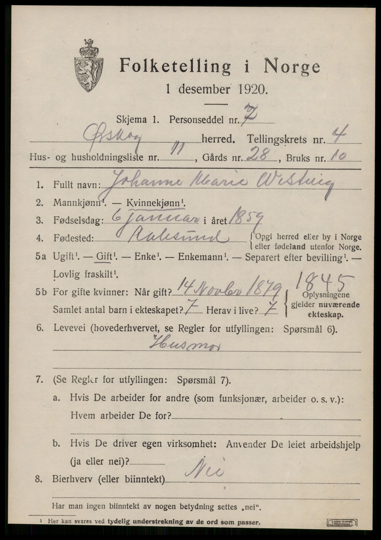SAT, 1920 census for Ørskog, 1920, p. 2374