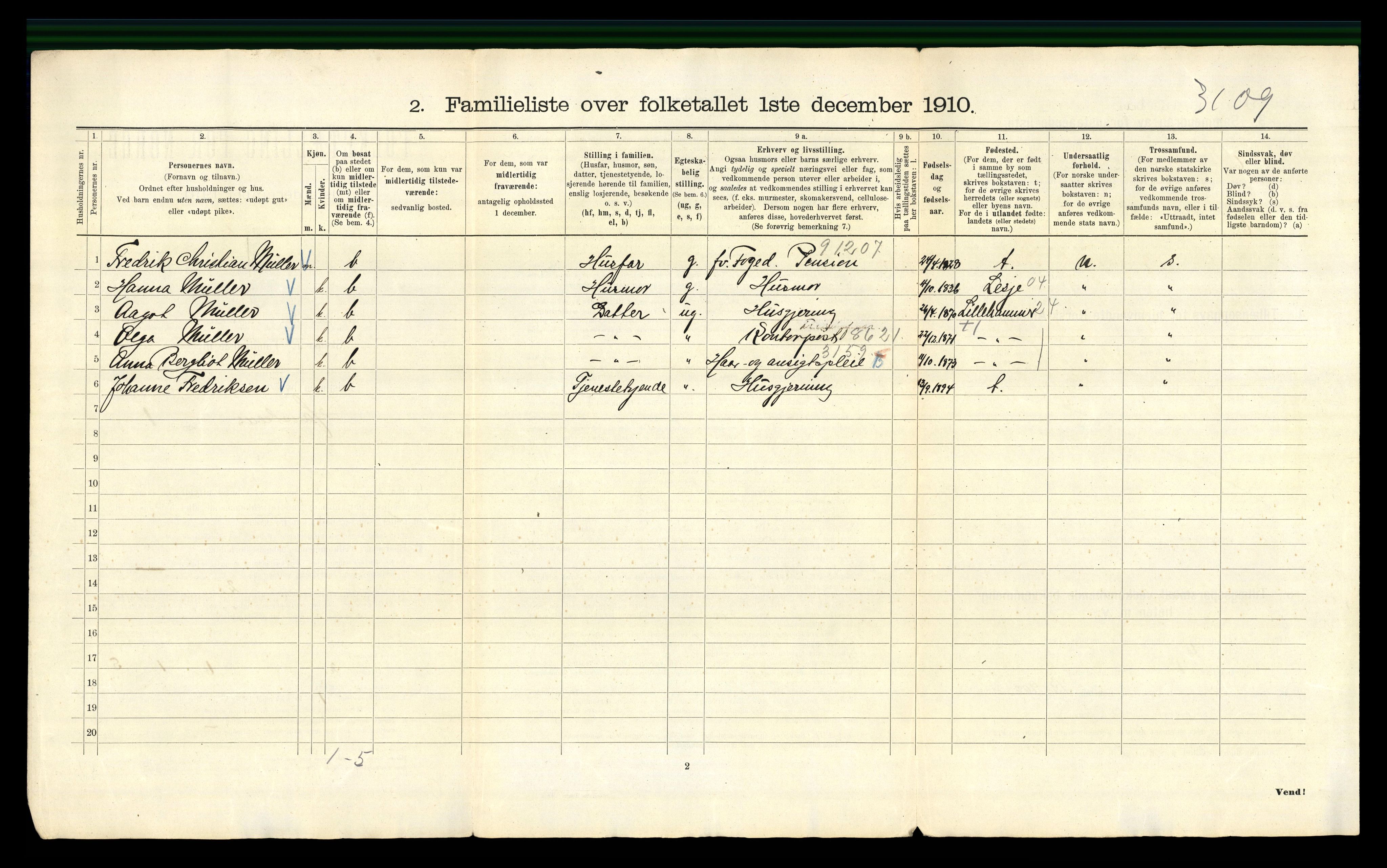 RA, 1910 census for Kristiania, 1910, p. 33630