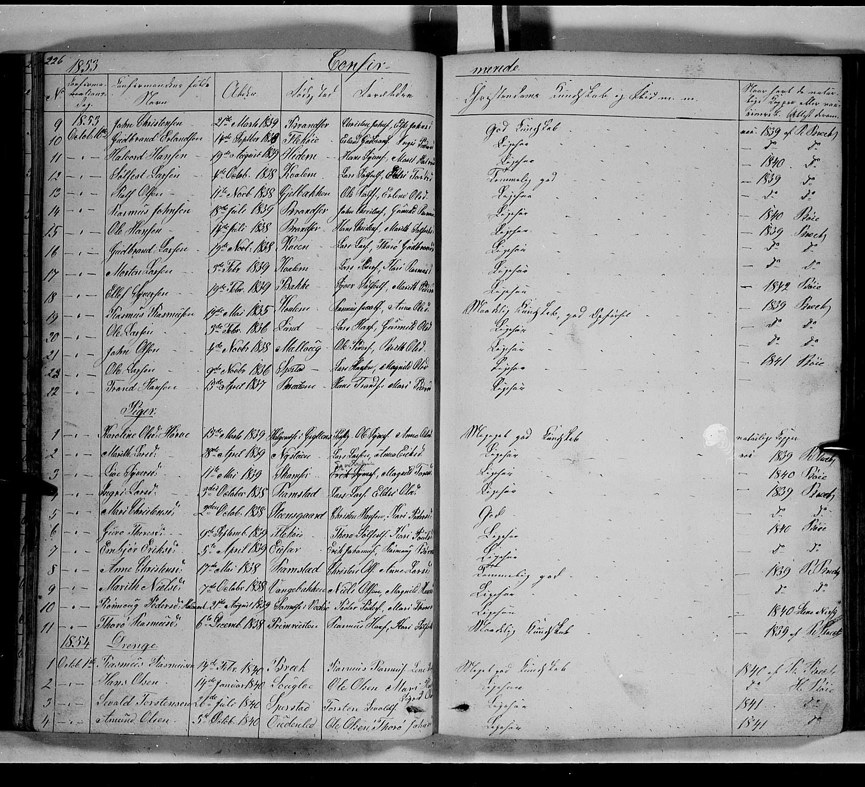 Lom prestekontor, SAH/PREST-070/L/L0004: Parish register (copy) no. 4, 1845-1864, p. 226-227