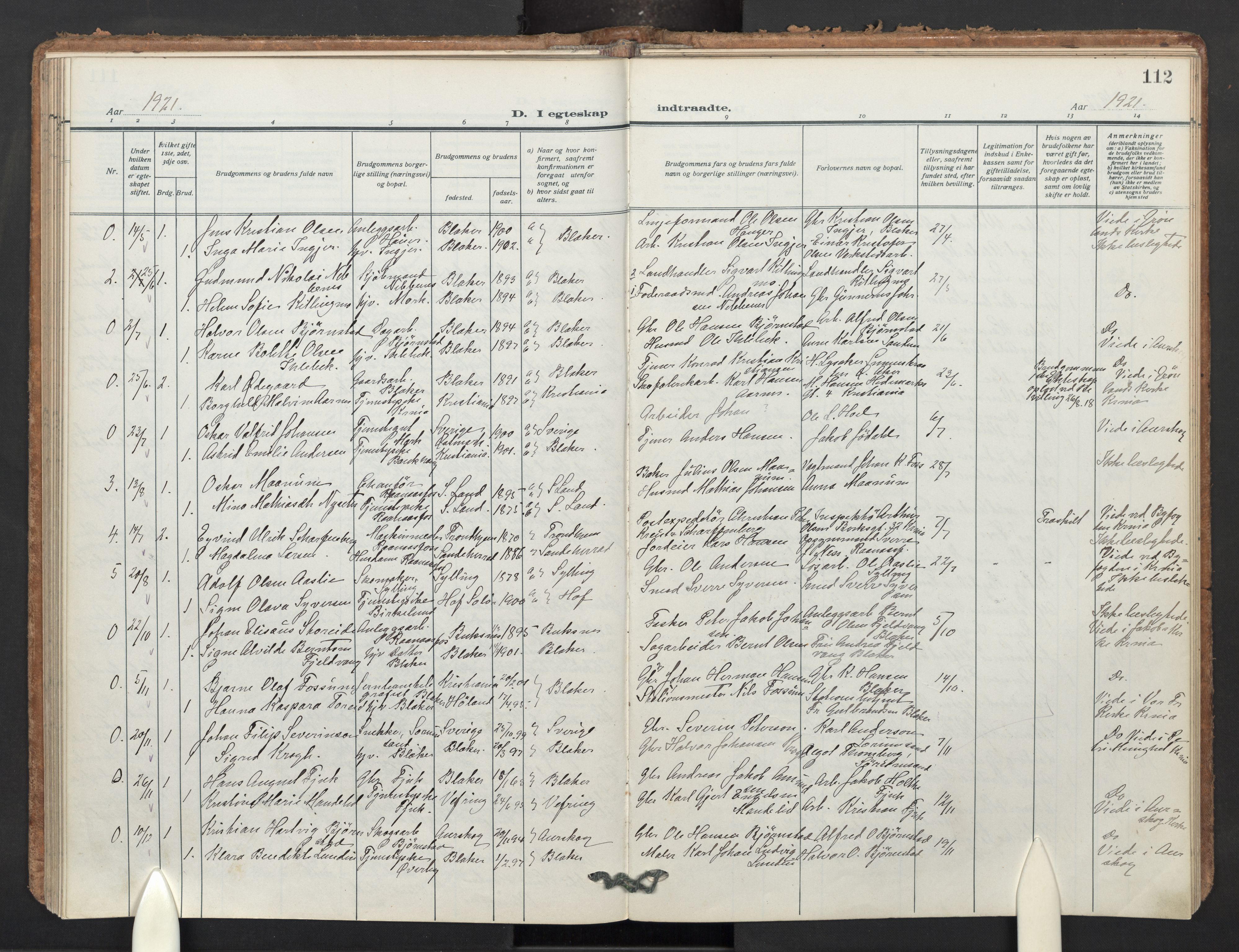 Aurskog prestekontor Kirkebøker, AV/SAO-A-10304a/F/Fb: Parish register (official) no. II 5, 1918-1948, p. 112