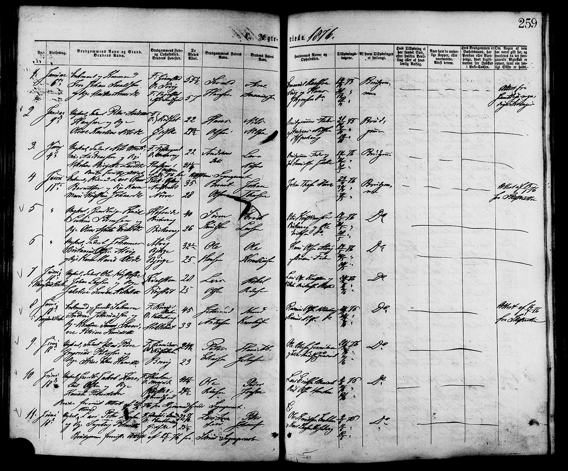 Ministerialprotokoller, klokkerbøker og fødselsregistre - Møre og Romsdal, SAT/A-1454/528/L0399: Parish register (official) no. 528A10, 1864-1879, p. 259
