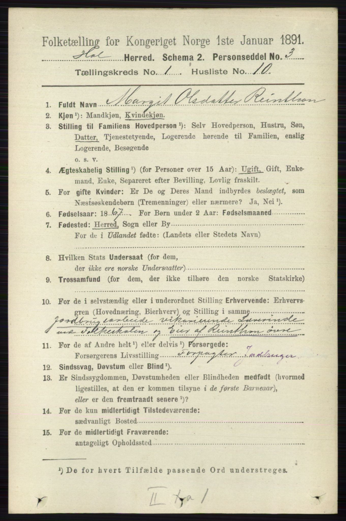 RA, 1891 census for 0620 Hol, 1891, p. 112