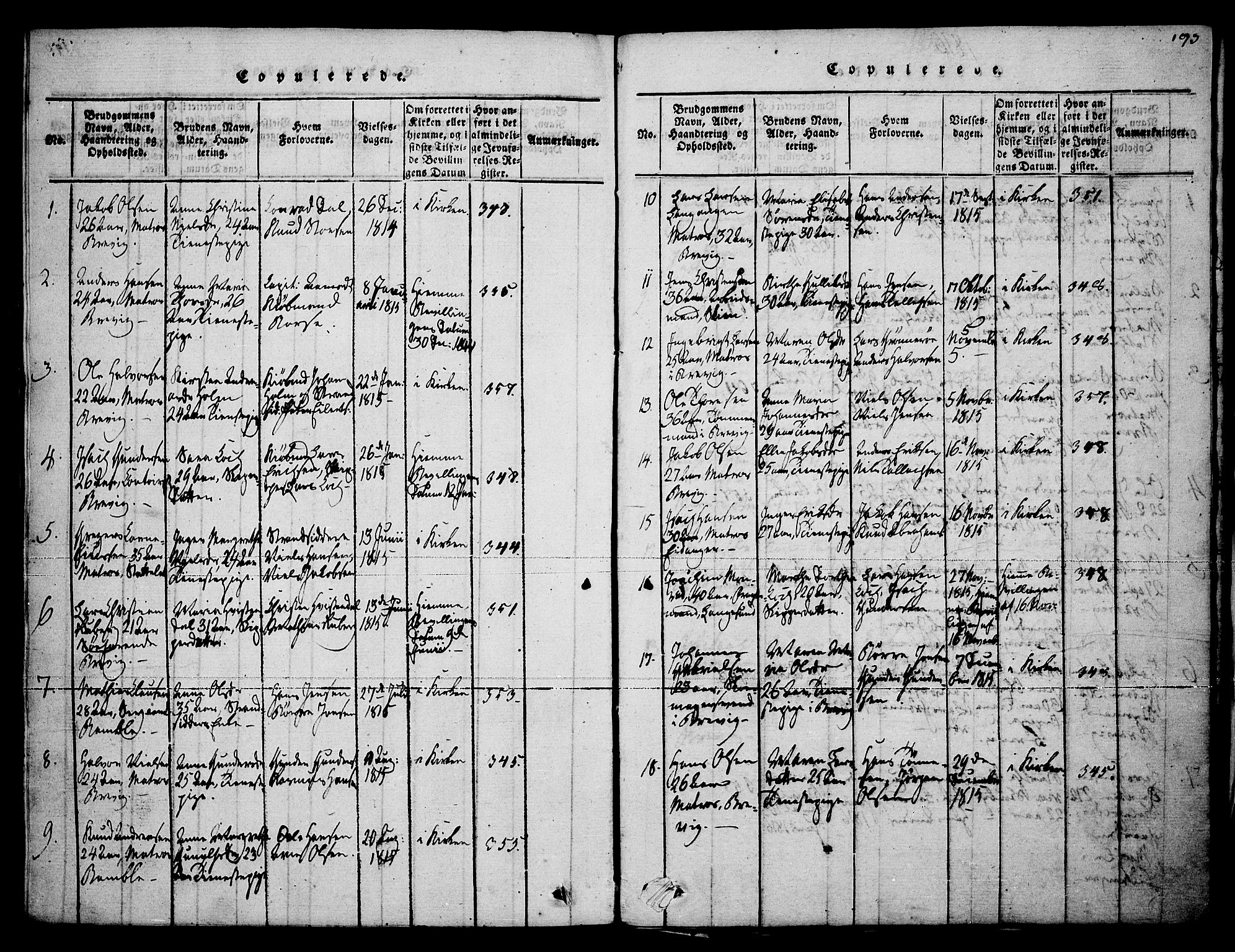Brevik kirkebøker, SAKO/A-255/F/Fa/L0004: Parish register (official) no. 4, 1814-1846, p. 193