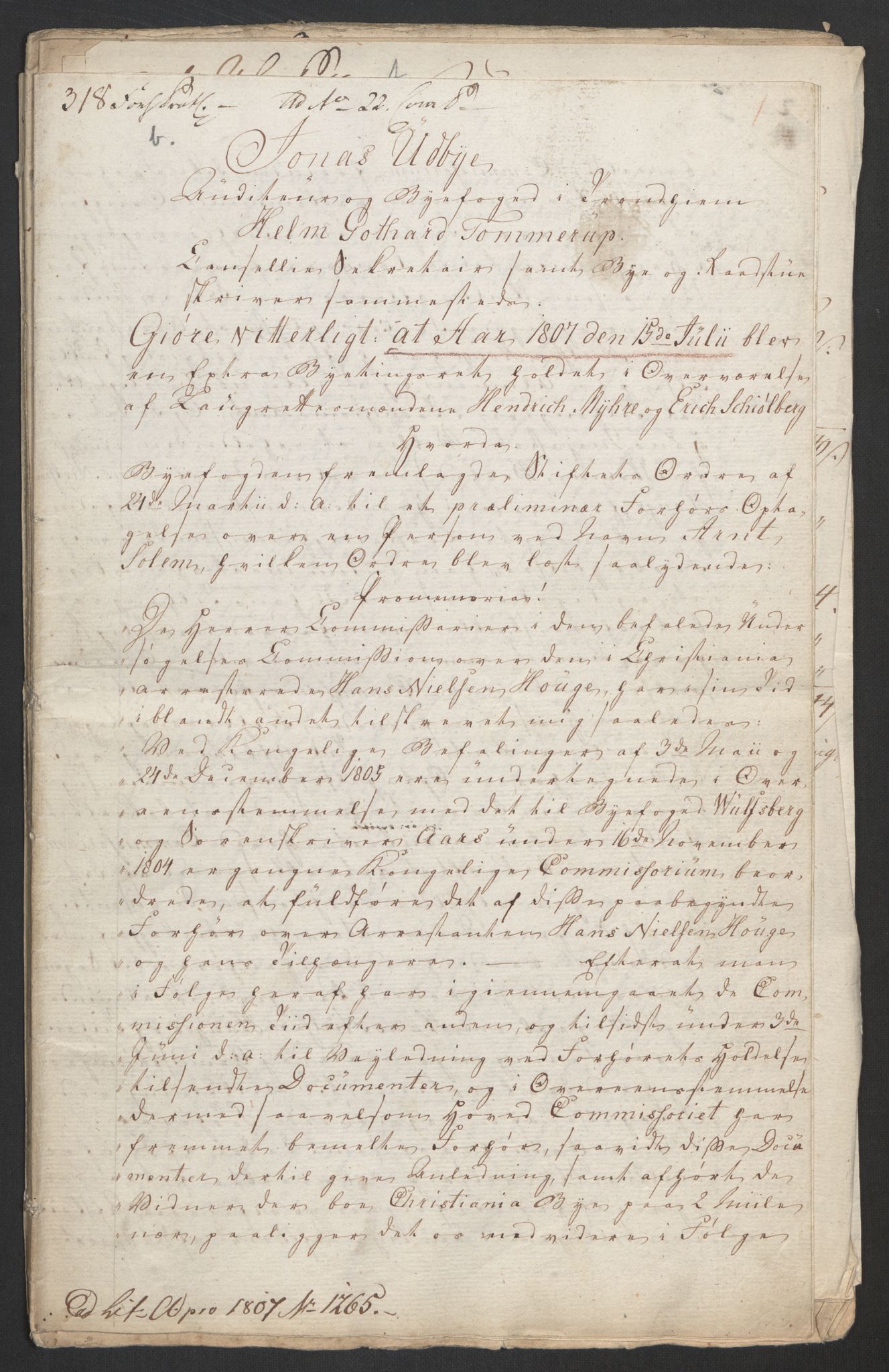 Justisdepartementet, Kommisjon i saken mot Hans Nielsen Hauge 1804, AV/RA-S-1151/D/L0005: Hans Nielsen Hauges sak, 1813, p. 106