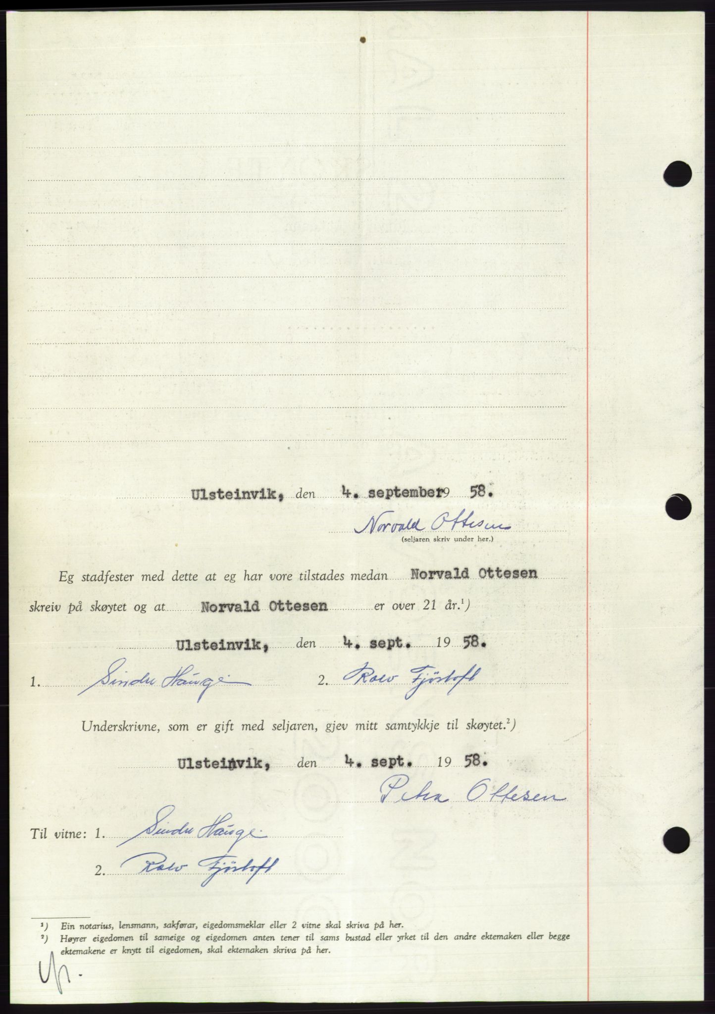 Søre Sunnmøre sorenskriveri, AV/SAT-A-4122/1/2/2C/L0110: Mortgage book no. 36A, 1958-1958, Diary no: : 1861/1958