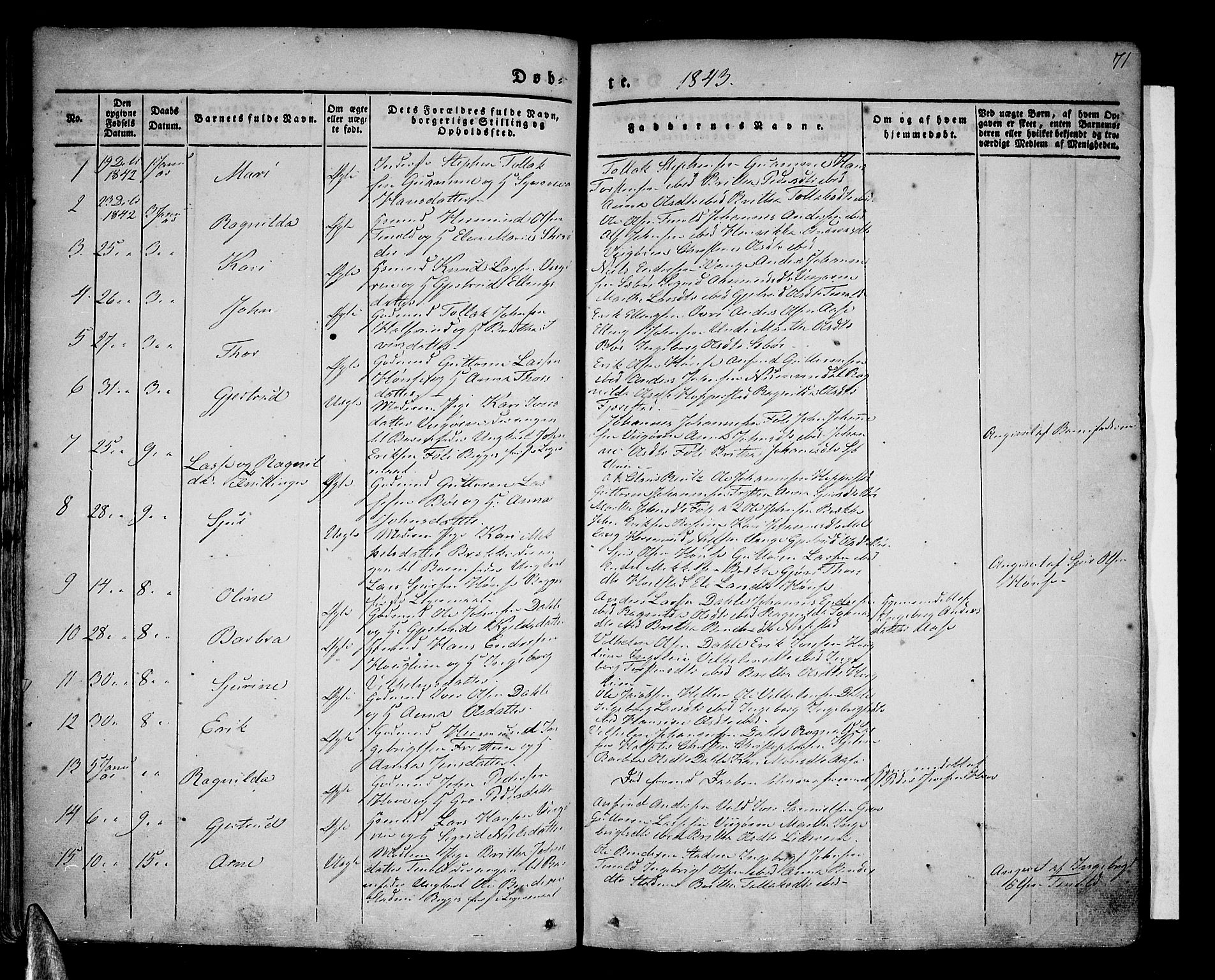 Vik sokneprestembete, AV/SAB-A-81501/H/Haa/Haaa/L0007: Parish register (official) no. A 7, 1831-1845, p. 71