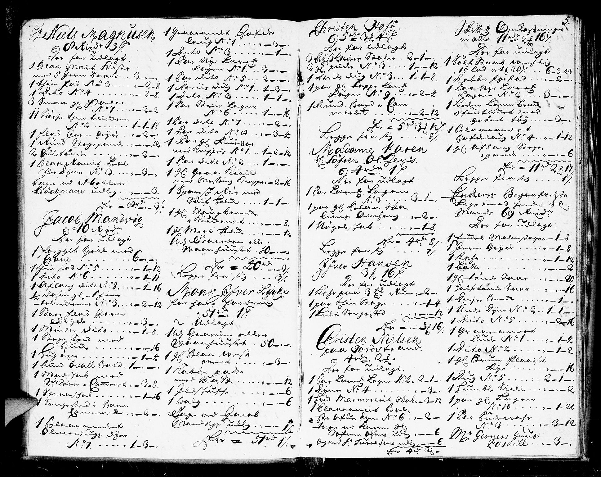 Larvik byfogd, AV/SAKO-A-218/H/Hb/Hba/L0006: Skifteprotokoll, 1722-1743, p. 4b-5a
