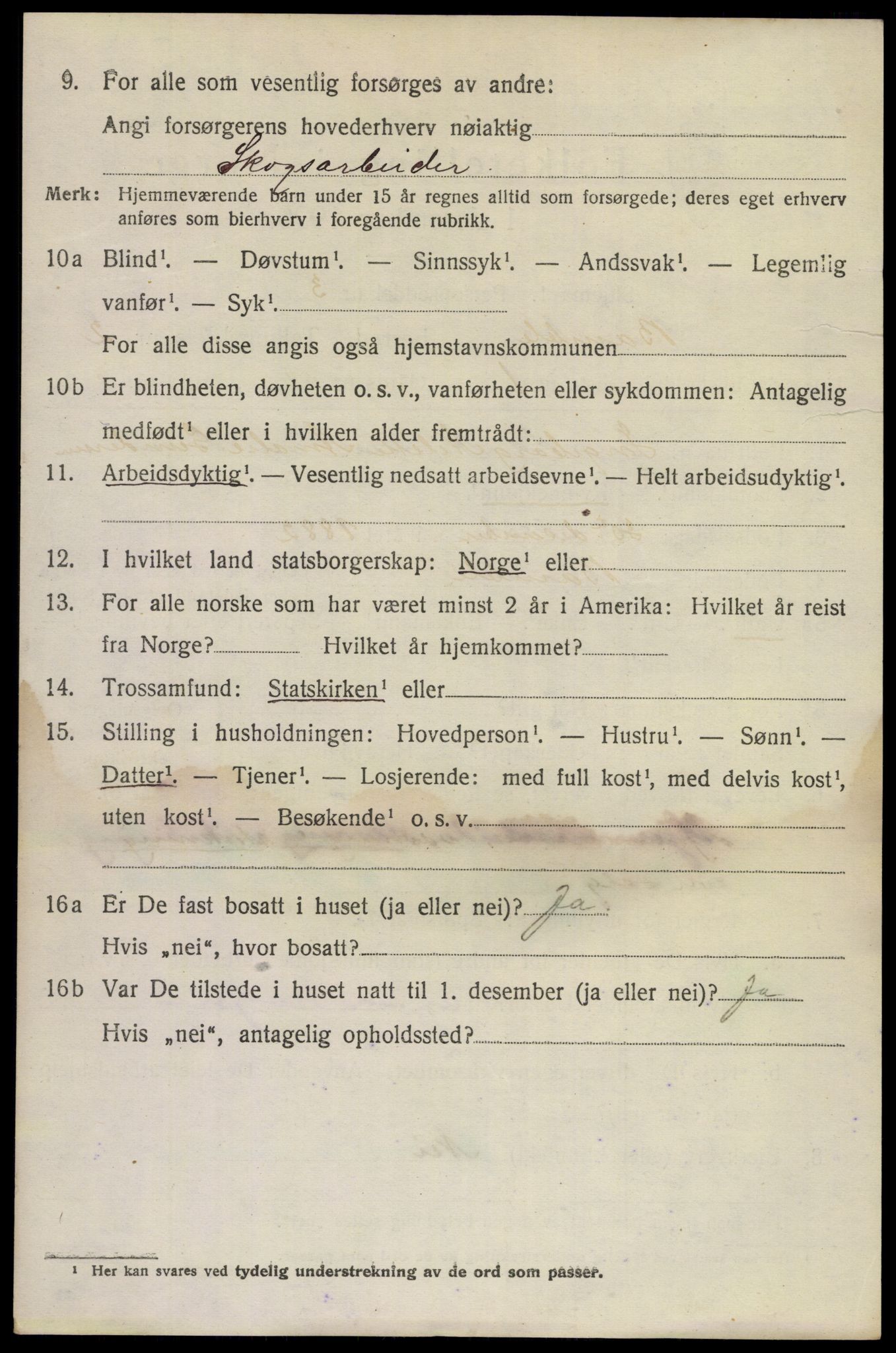 SAKO, 1920 census for Bamble, 1920, p. 2856