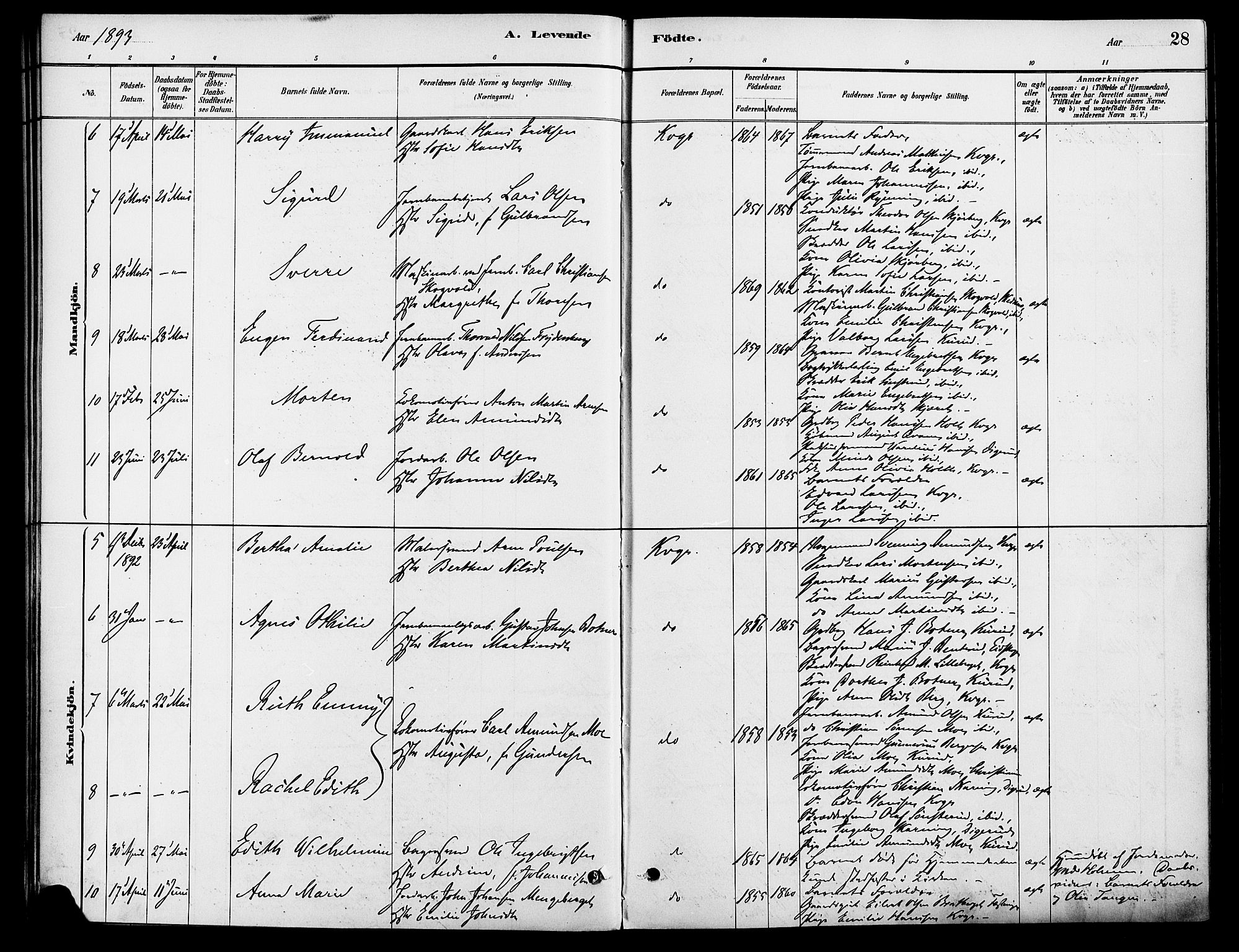 Vinger prestekontor, AV/SAH-PREST-024/H/Ha/Haa/L0013: Parish register (official) no. 13, 1881-1897, p. 28