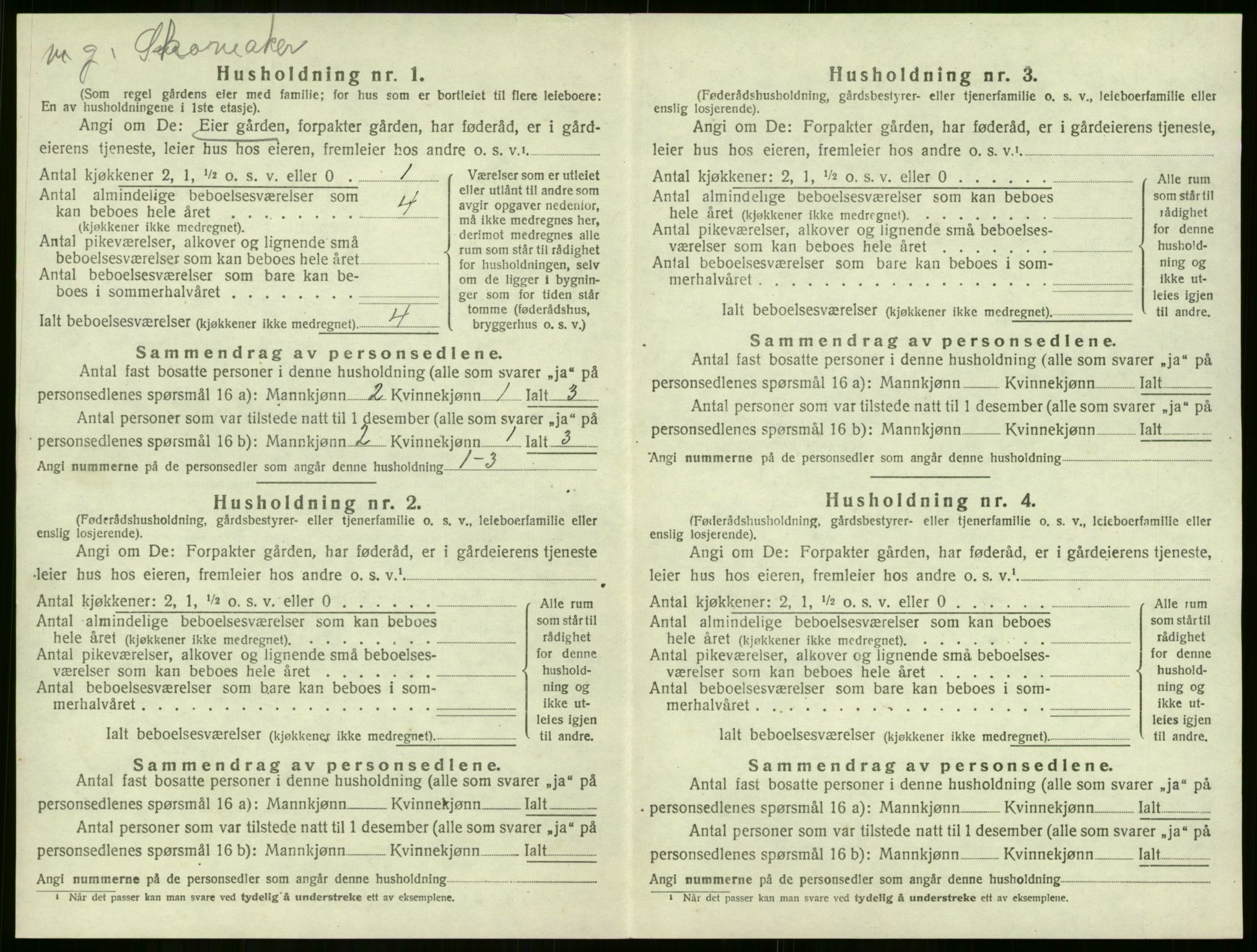 SAKO, 1920 census for Lier, 1920, p. 2227