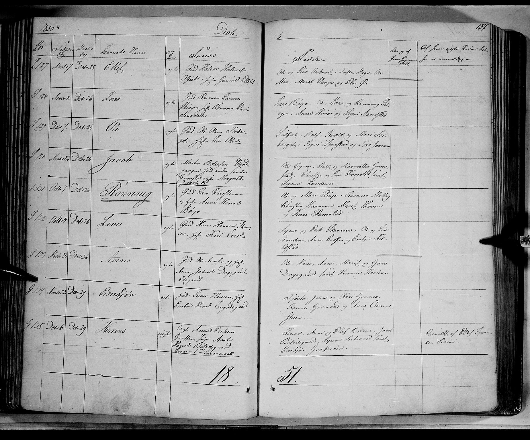 Lom prestekontor, AV/SAH-PREST-070/K/L0006: Parish register (official) no. 6A, 1837-1863, p. 137