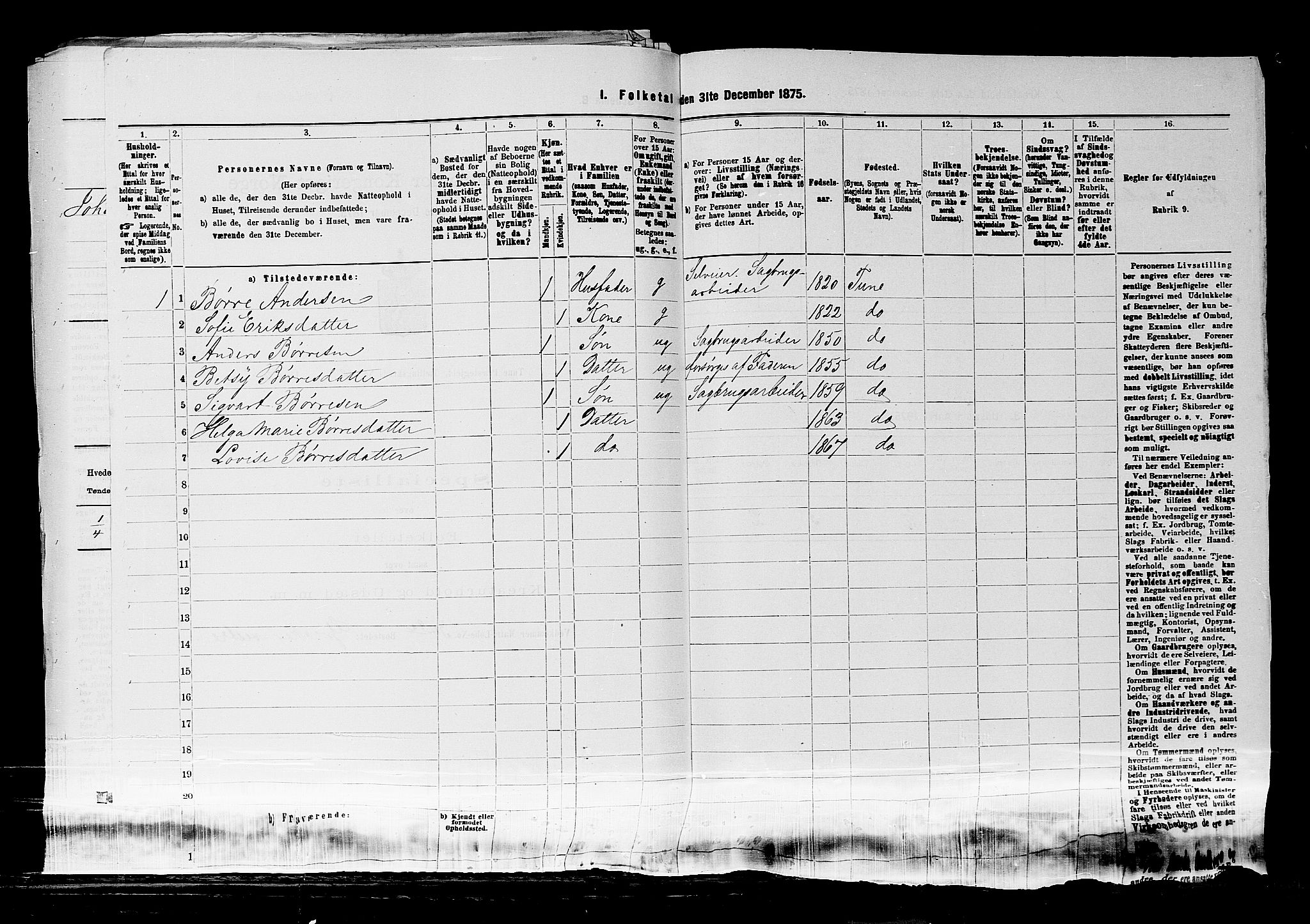 RA, 1875 census for 0130P Tune, 1875, p. 1083