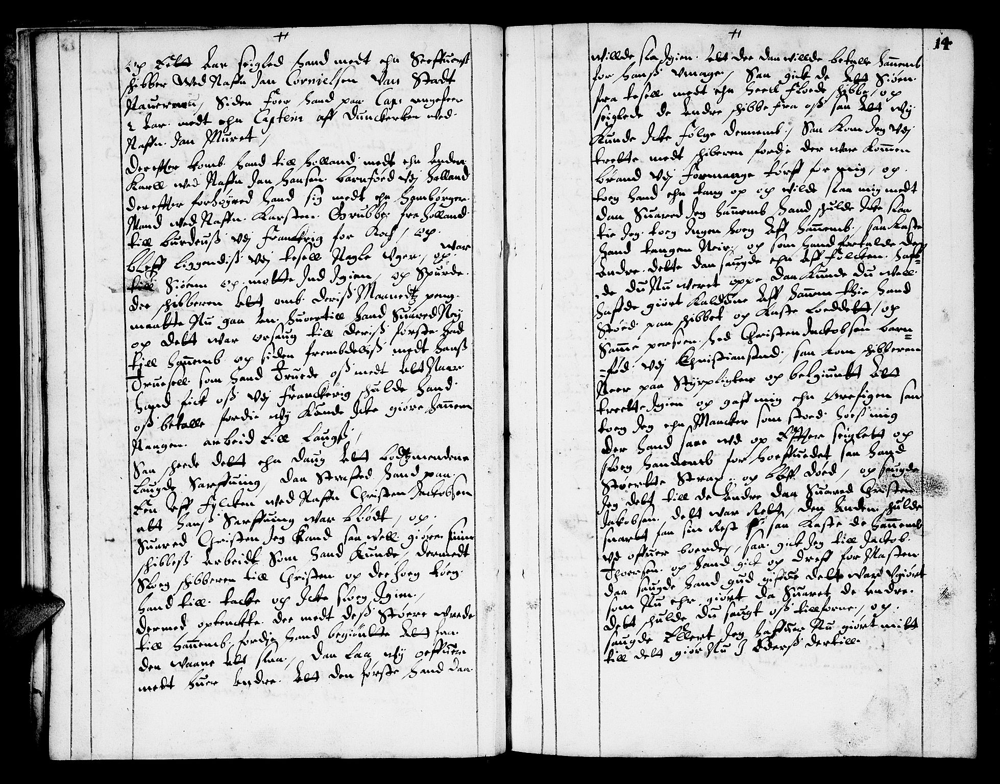 Finnmark sorenskriveri, AV/SATØ-S-0053/F/Fa/L0009: Justisprotokoller, 1654-1663, p. 13b-14a