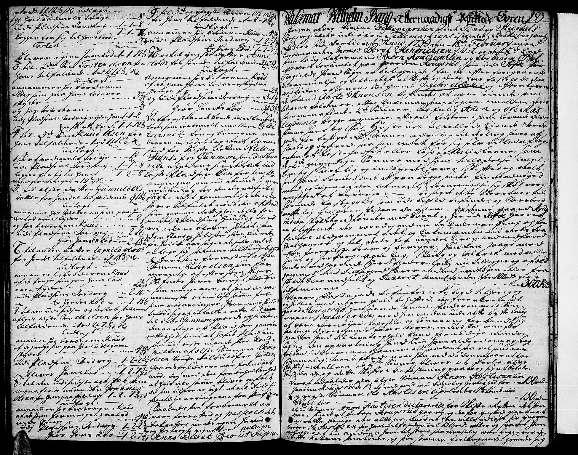 Nedre Telemark sorenskriveri, AV/SAKO-A-135/H/Hb/Hba/L0011: Skifteprotokoll, 1736-1740, p. 192b-193a
