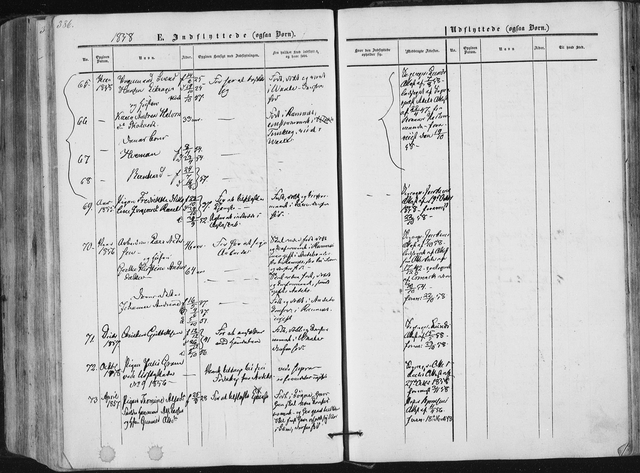 Tønsberg kirkebøker, AV/SAKO-A-330/F/Fa/L0008: Parish register (official) no. I 8, 1855-1864, p. 386