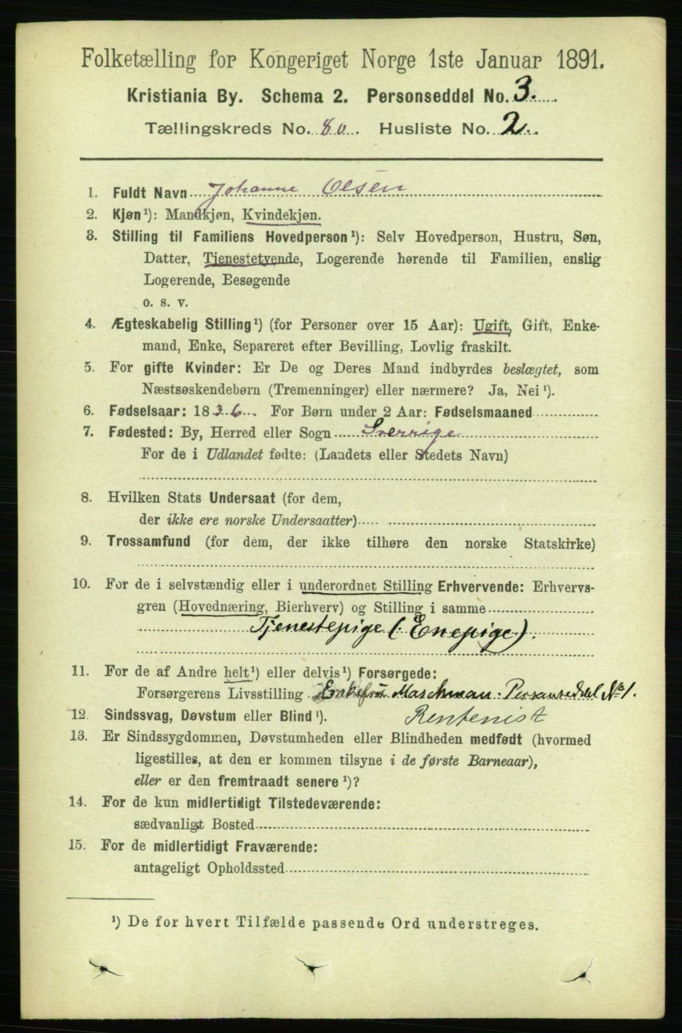 RA, 1891 census for 0301 Kristiania, 1891, p. 41296