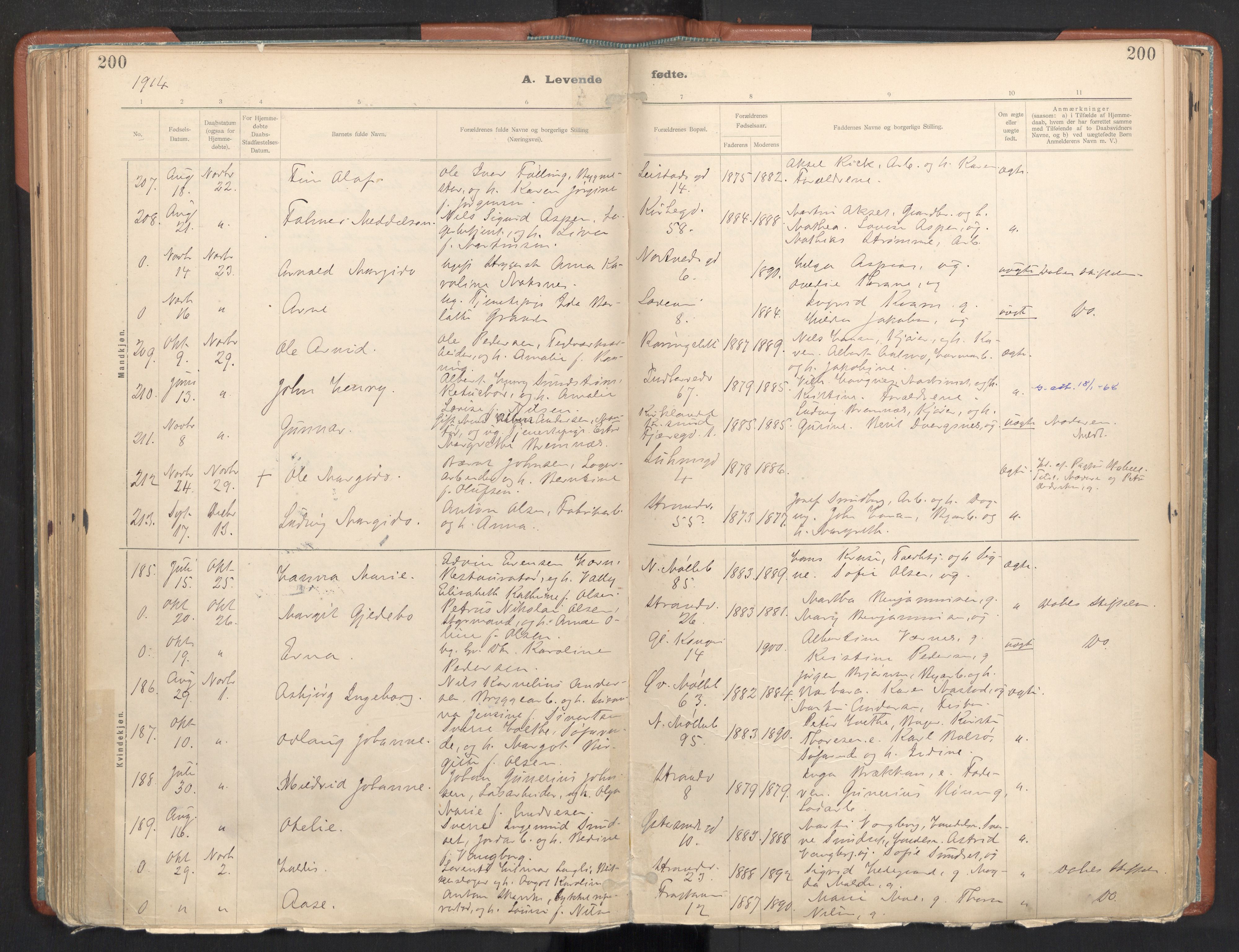 Ministerialprotokoller, klokkerbøker og fødselsregistre - Sør-Trøndelag, AV/SAT-A-1456/605/L0243: Parish register (official) no. 605A05, 1908-1923, p. 200
