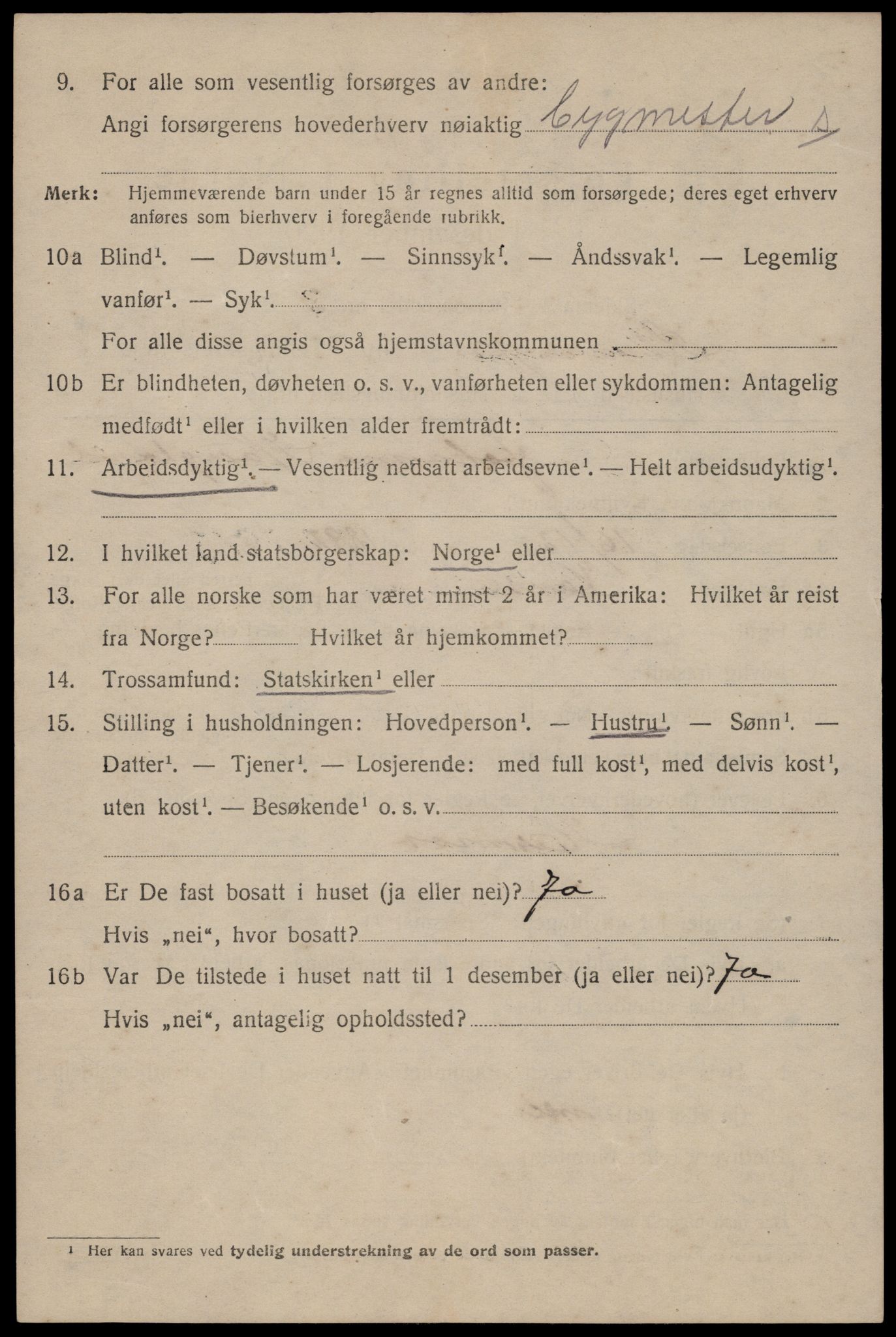 SAST, 1920 census for Stavanger, 1920, p. 84969