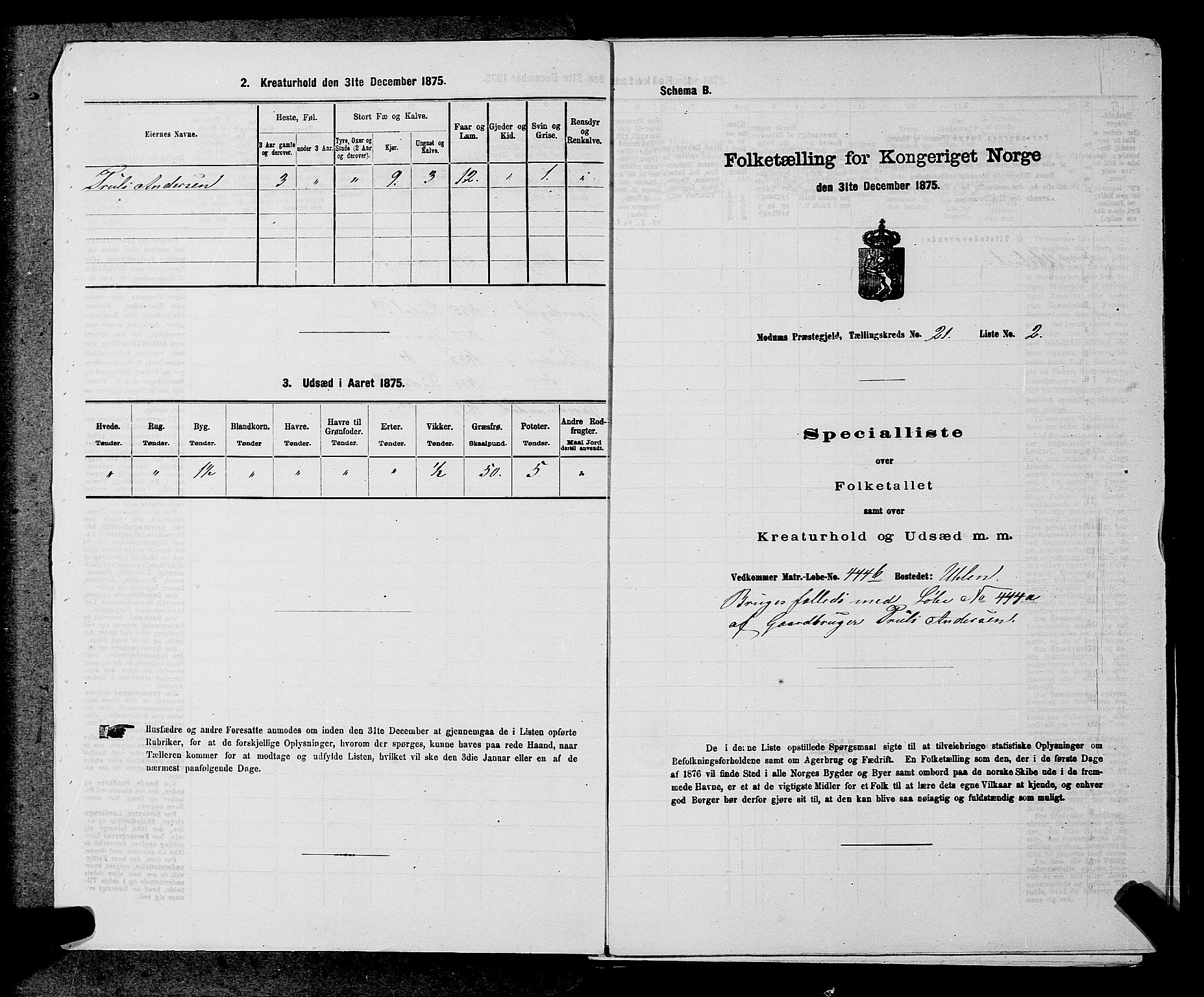 SAKO, 1875 census for 0623P Modum, 1875, p. 2553