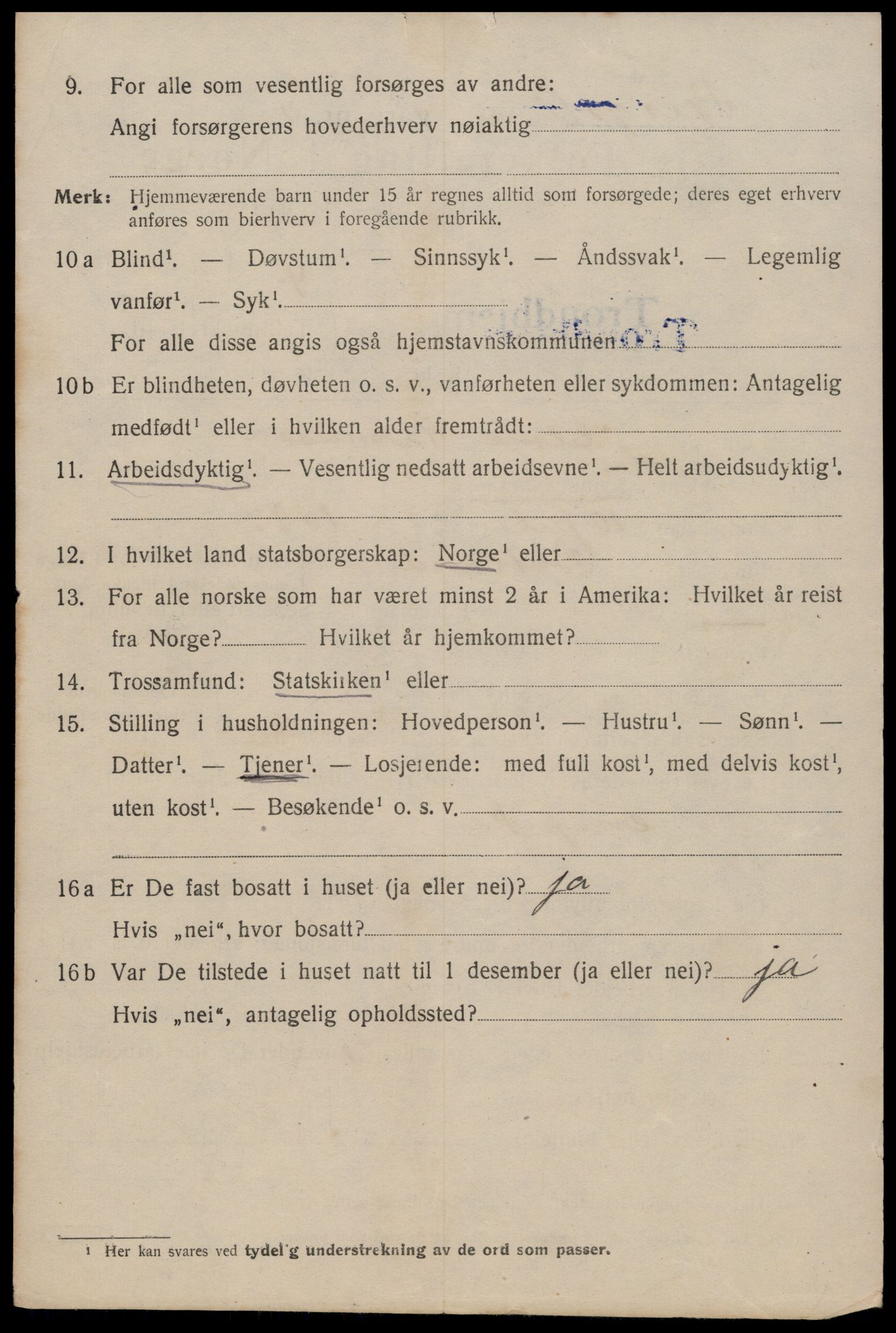 SAT, 1920 census for Trondheim, 1920, p. 39827