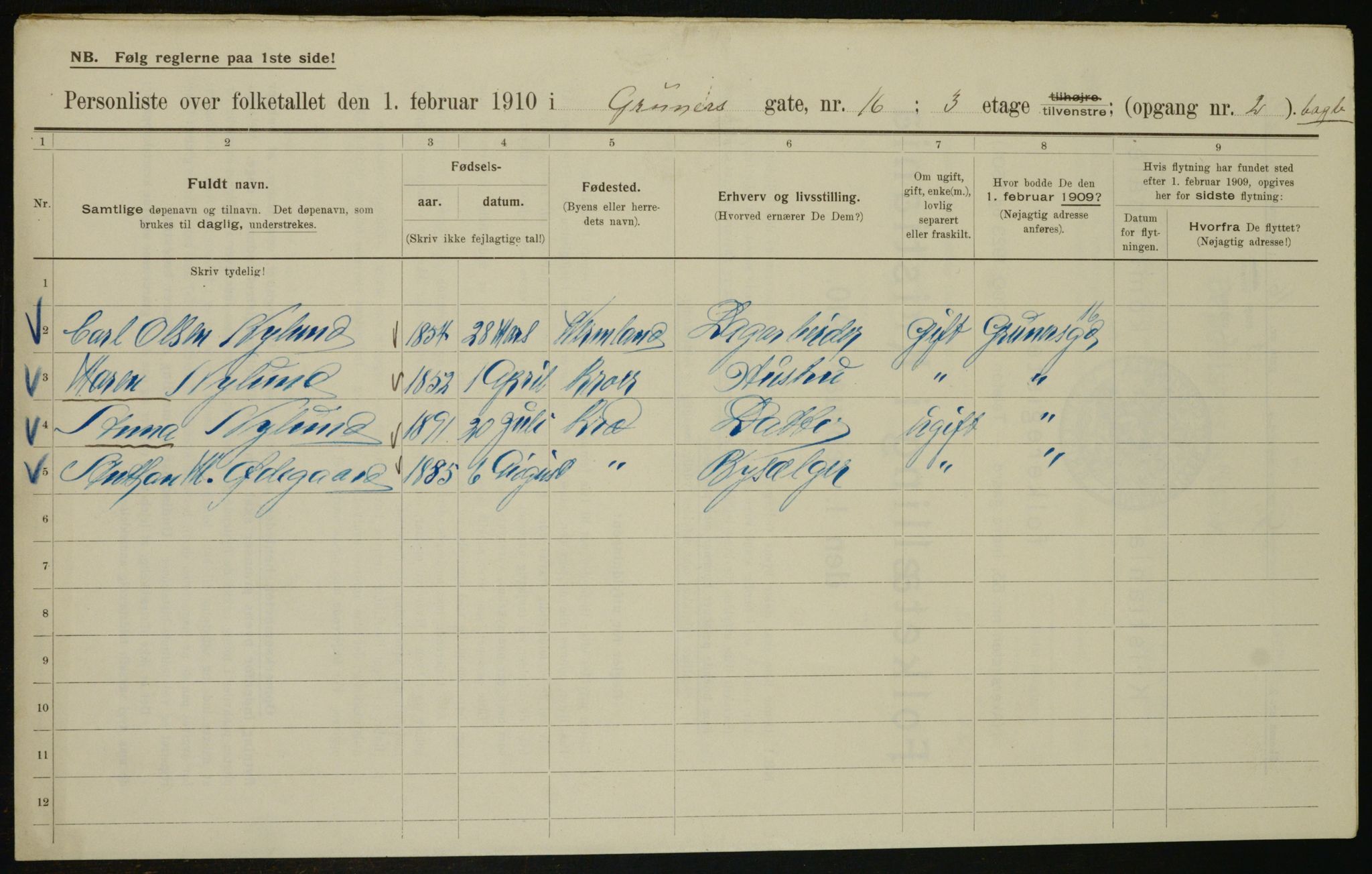 OBA, Municipal Census 1910 for Kristiania, 1910, p. 29855