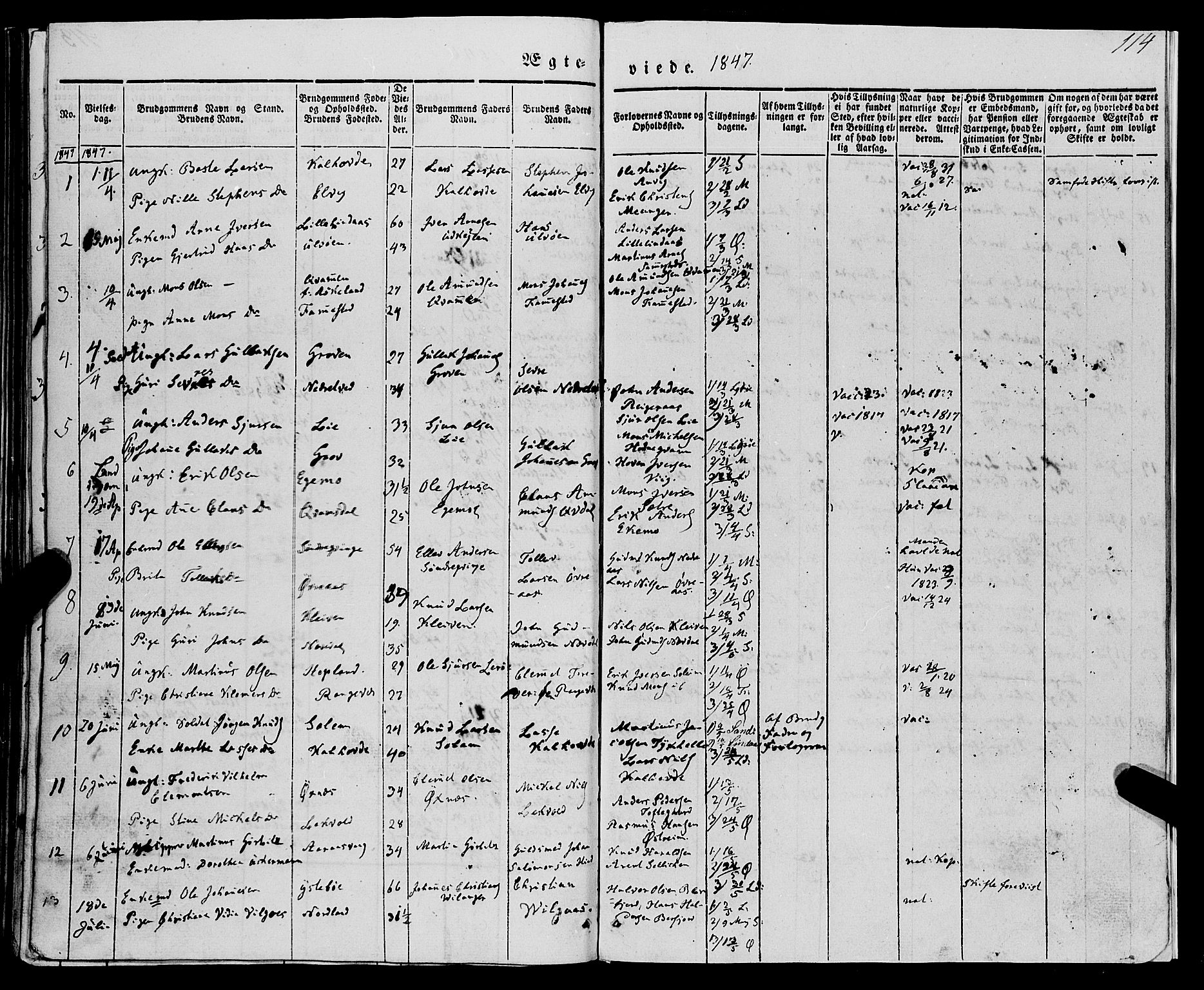 Lindås Sokneprestembete, SAB/A-76701/H/Haa: Parish register (official) no. A 12, 1836-1848, p. 114