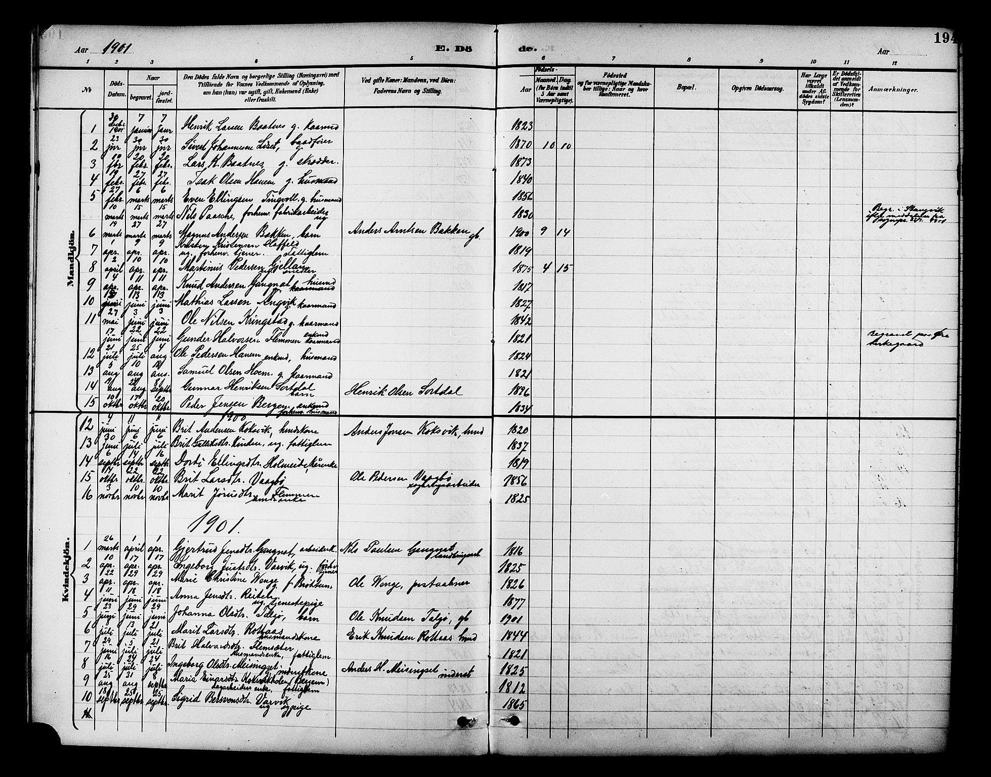 Ministerialprotokoller, klokkerbøker og fødselsregistre - Møre og Romsdal, AV/SAT-A-1454/586/L0992: Parish register (copy) no. 586C03, 1892-1909, p. 194