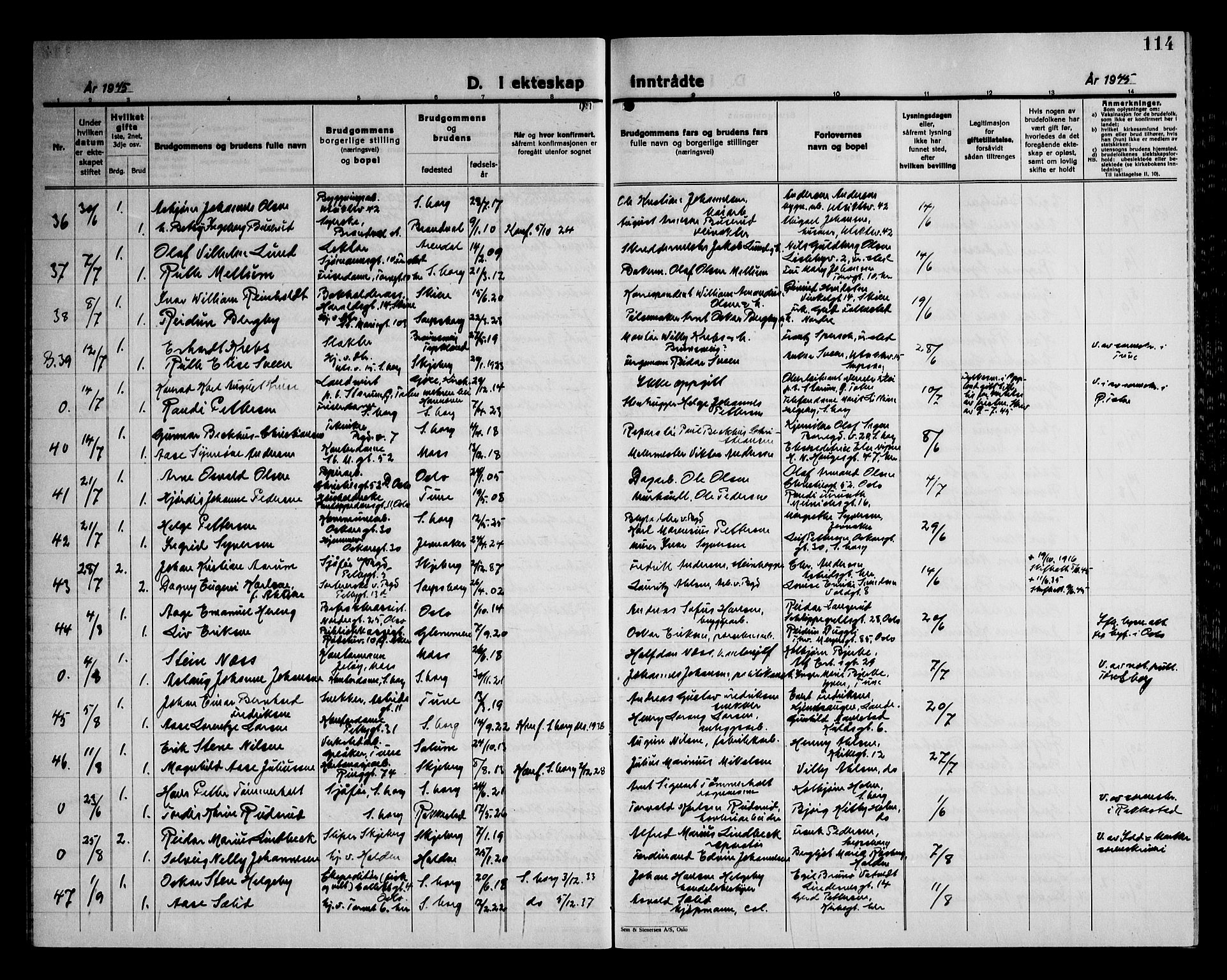 Sarpsborg prestekontor Kirkebøker, AV/SAO-A-2006/G/Ga/L0004: Parish register (copy) no. 4, 1929-1949, p. 114