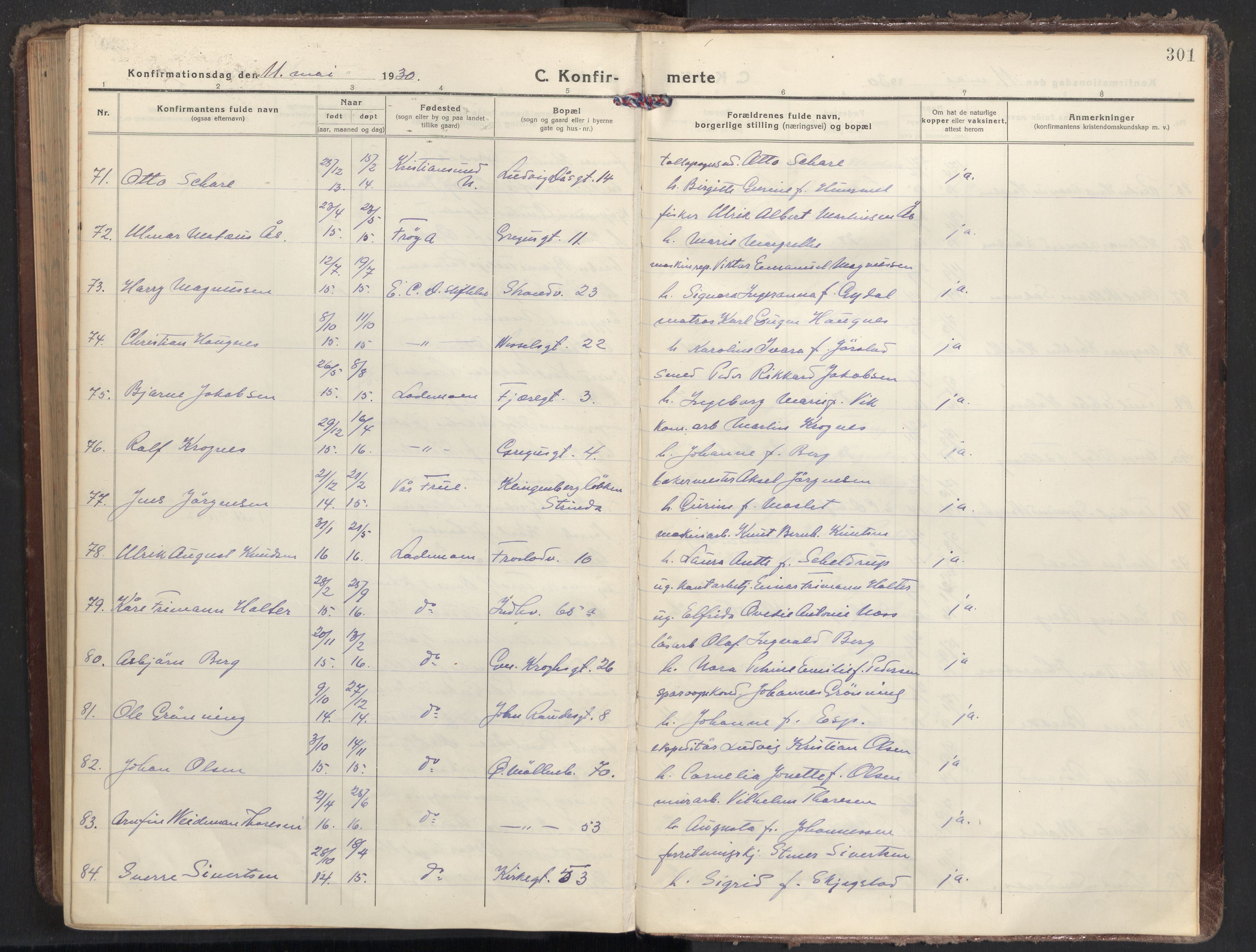 Ministerialprotokoller, klokkerbøker og fødselsregistre - Sør-Trøndelag, AV/SAT-A-1456/605/L0247: Parish register (official) no. 605A09, 1918-1930, p. 301