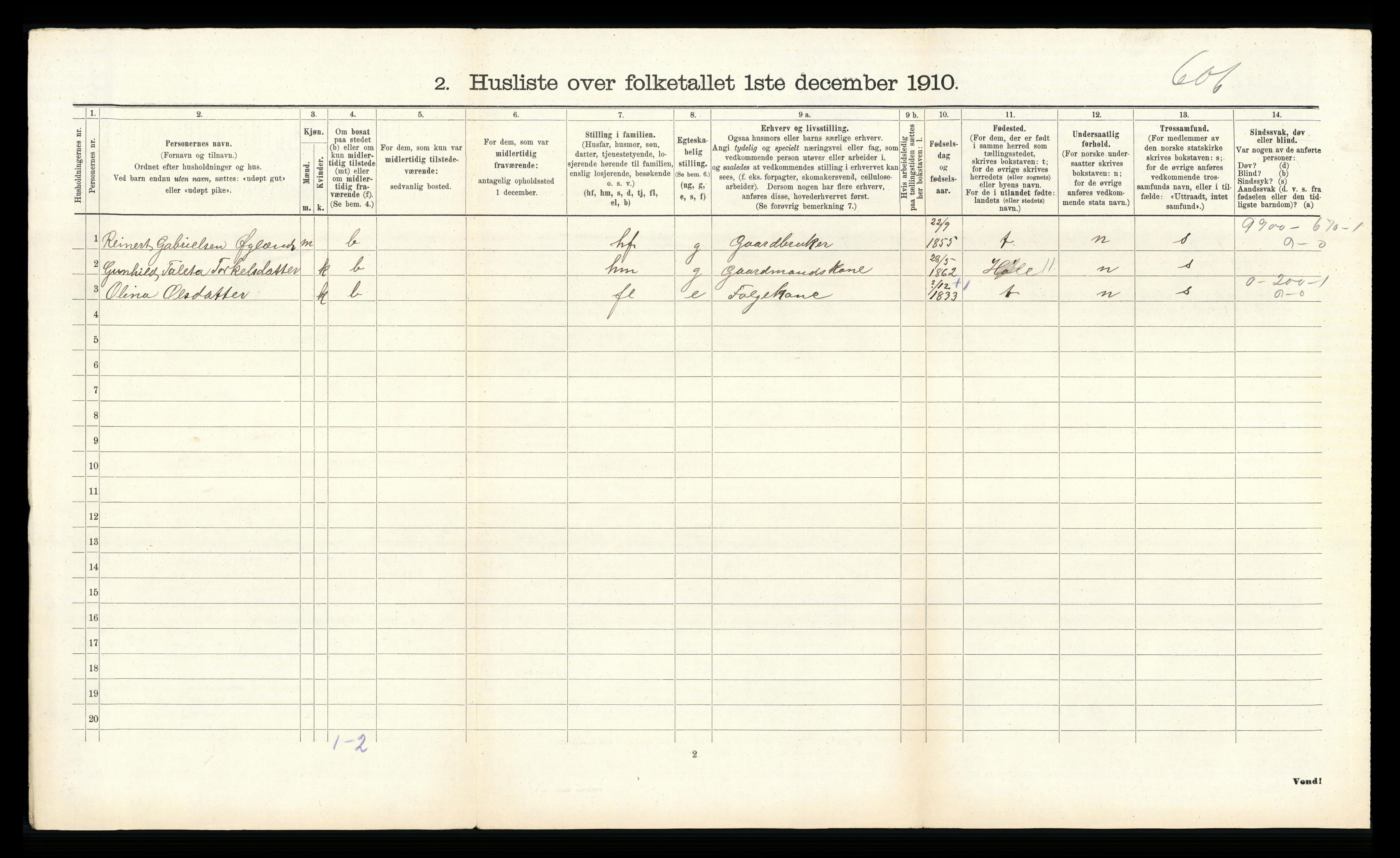 RA, 1910 census for Høyland, 1910, p. 295