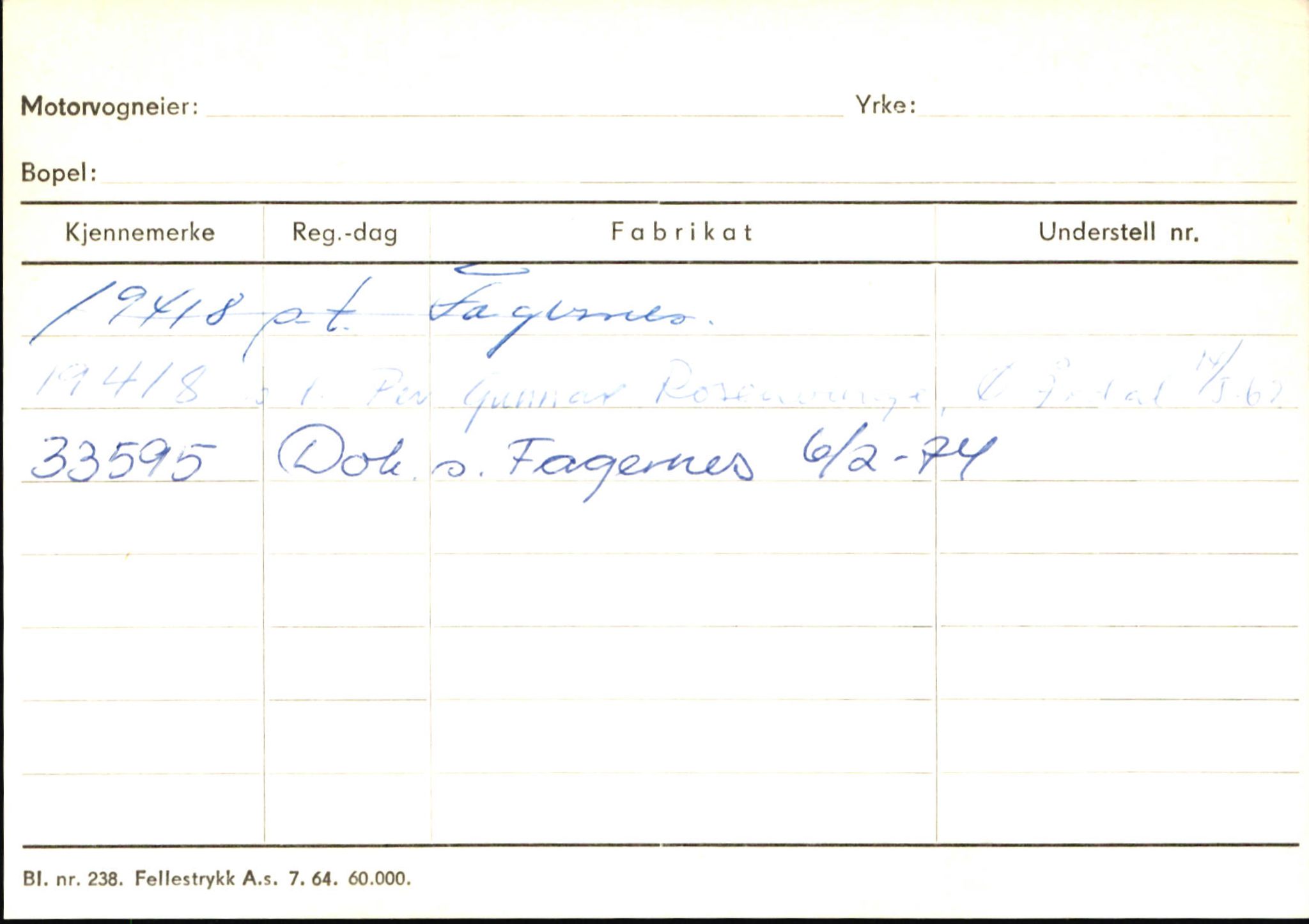 Statens vegvesen, Sogn og Fjordane vegkontor, AV/SAB-A-5301/4/F/L0145: Registerkort Vågsøy S-Å. Årdal I-P, 1945-1975, p. 1033