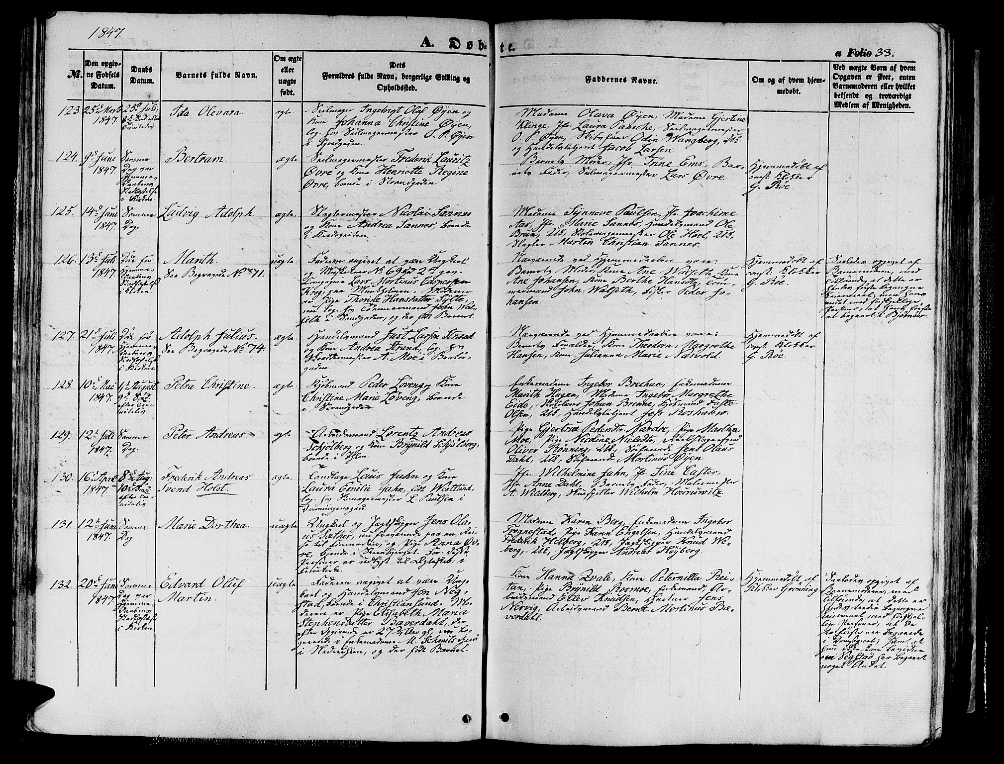 Ministerialprotokoller, klokkerbøker og fødselsregistre - Sør-Trøndelag, SAT/A-1456/602/L0137: Parish register (copy) no. 602C05, 1846-1856, p. 33