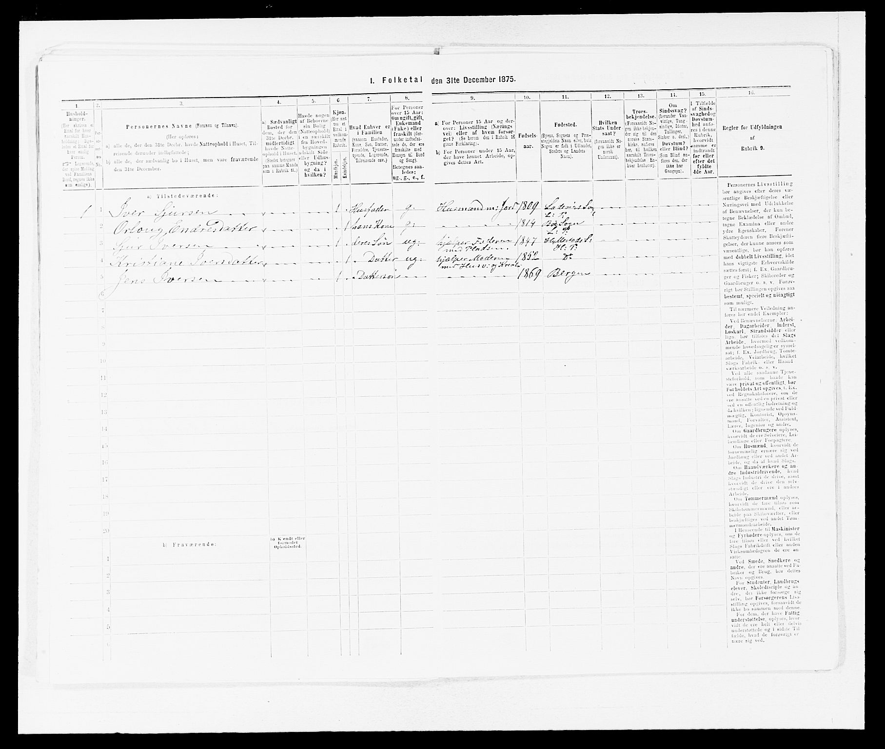 SAB, 1875 census for 1413P Hyllestad, 1875, p. 475