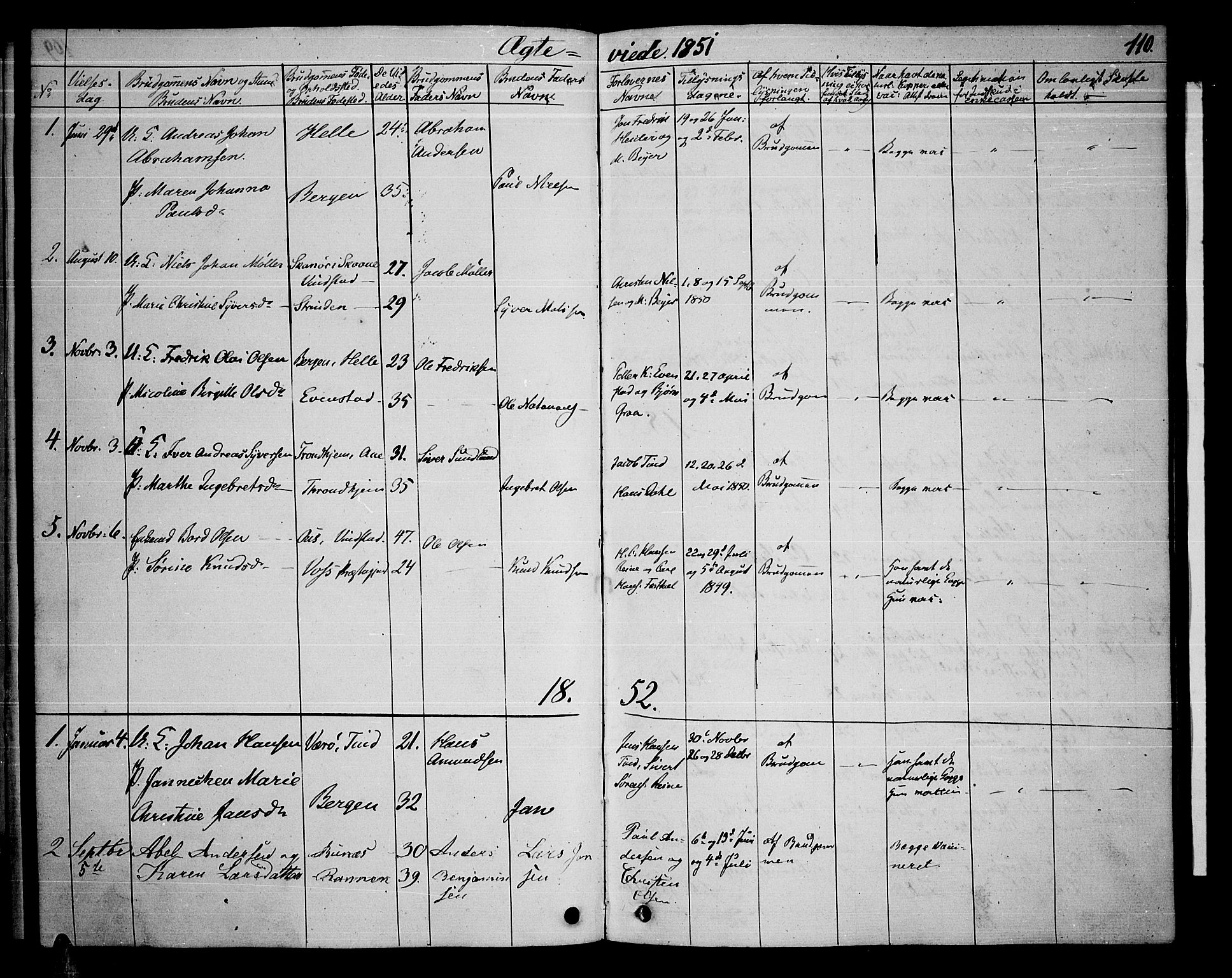 Ministerialprotokoller, klokkerbøker og fødselsregistre - Nordland, AV/SAT-A-1459/886/L1224: Parish register (copy) no. 886C01, 1843-1873, p. 110