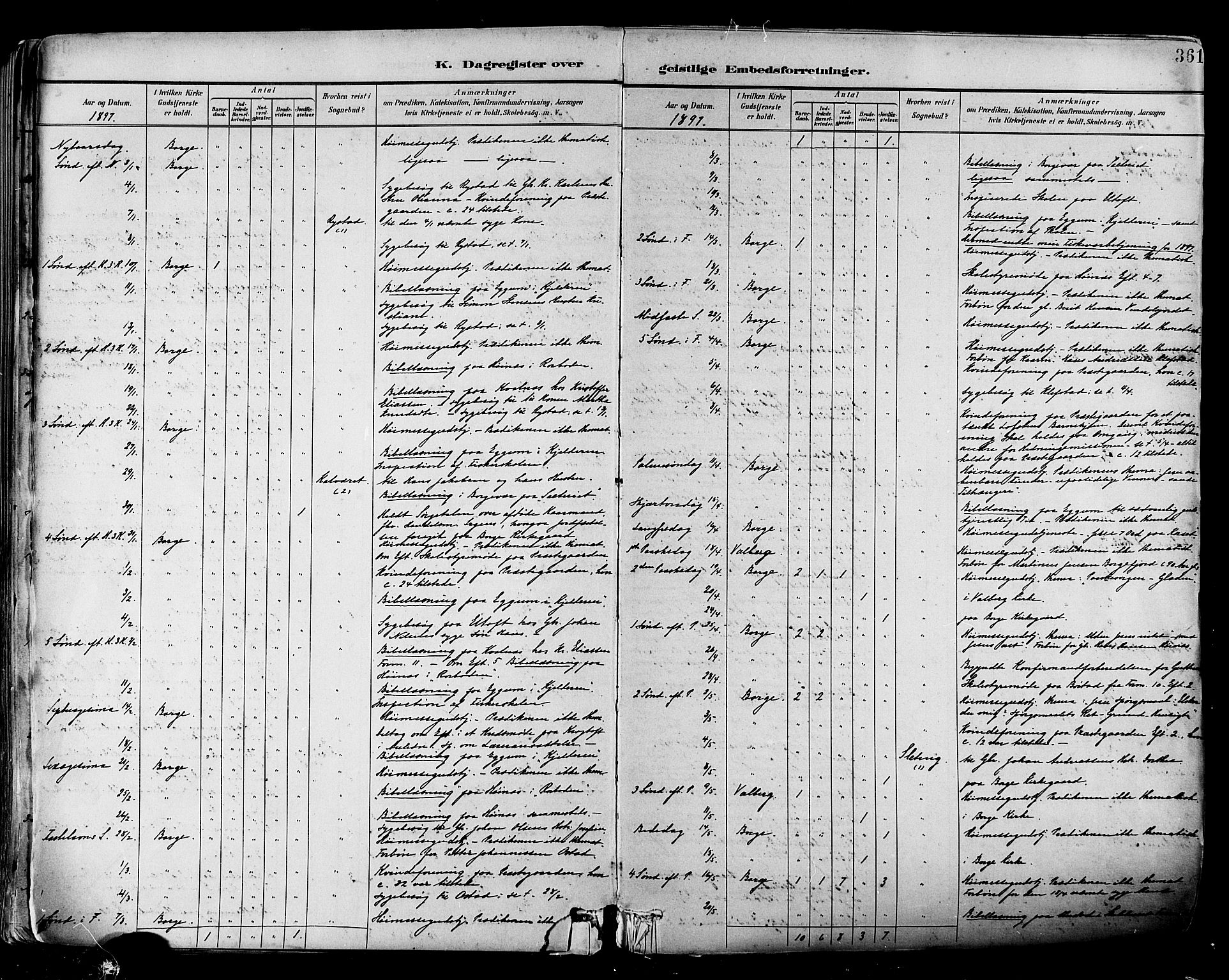 Ministerialprotokoller, klokkerbøker og fødselsregistre - Nordland, AV/SAT-A-1459/880/L1133: Parish register (official) no. 880A07, 1888-1898, p. 361