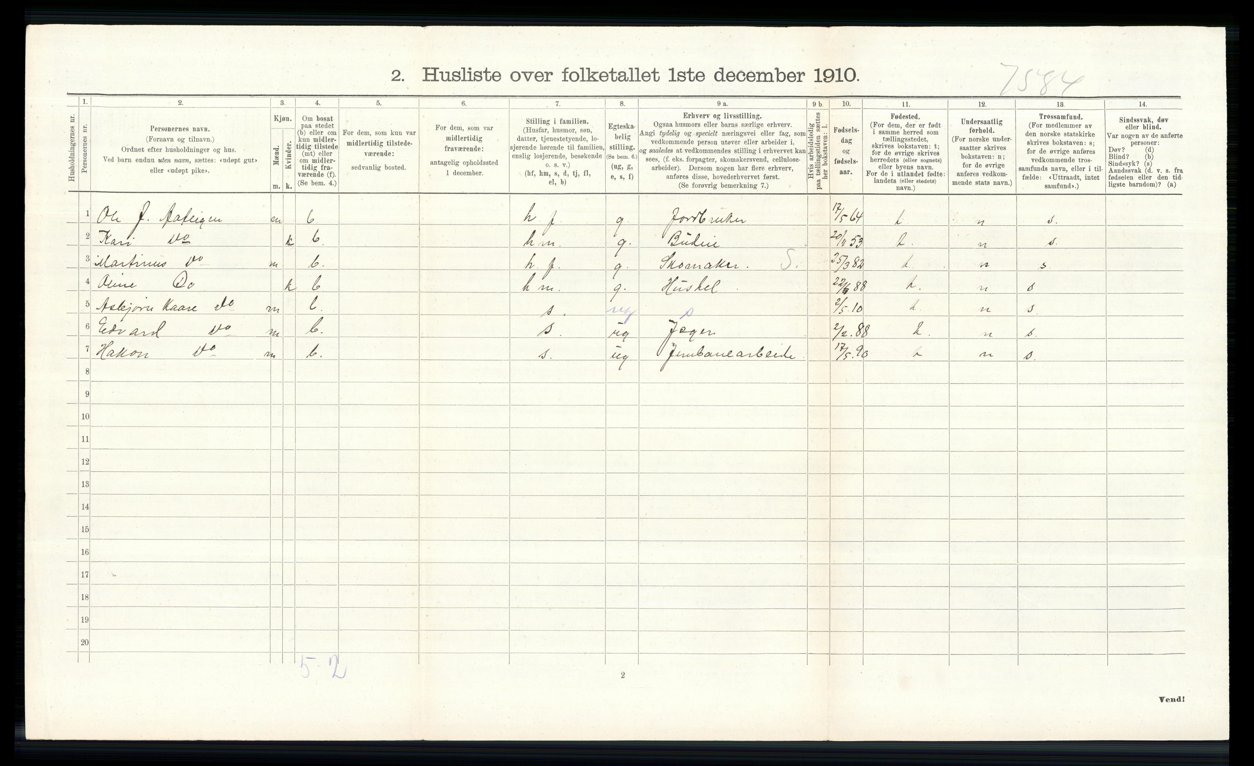 RA, 1910 census for Dovre, 1910, p. 216