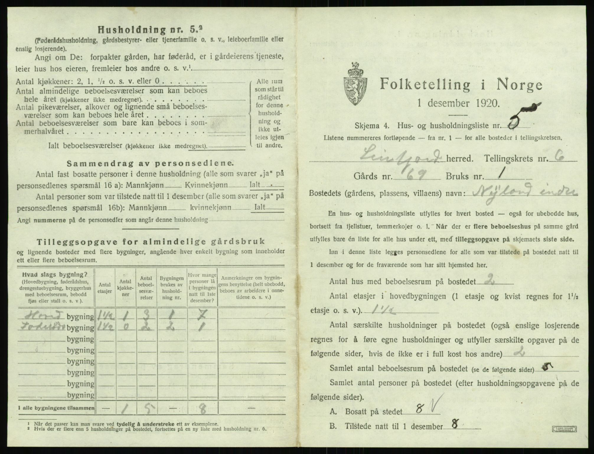 SAT, 1920 census for Leirfjord, 1920, p. 525